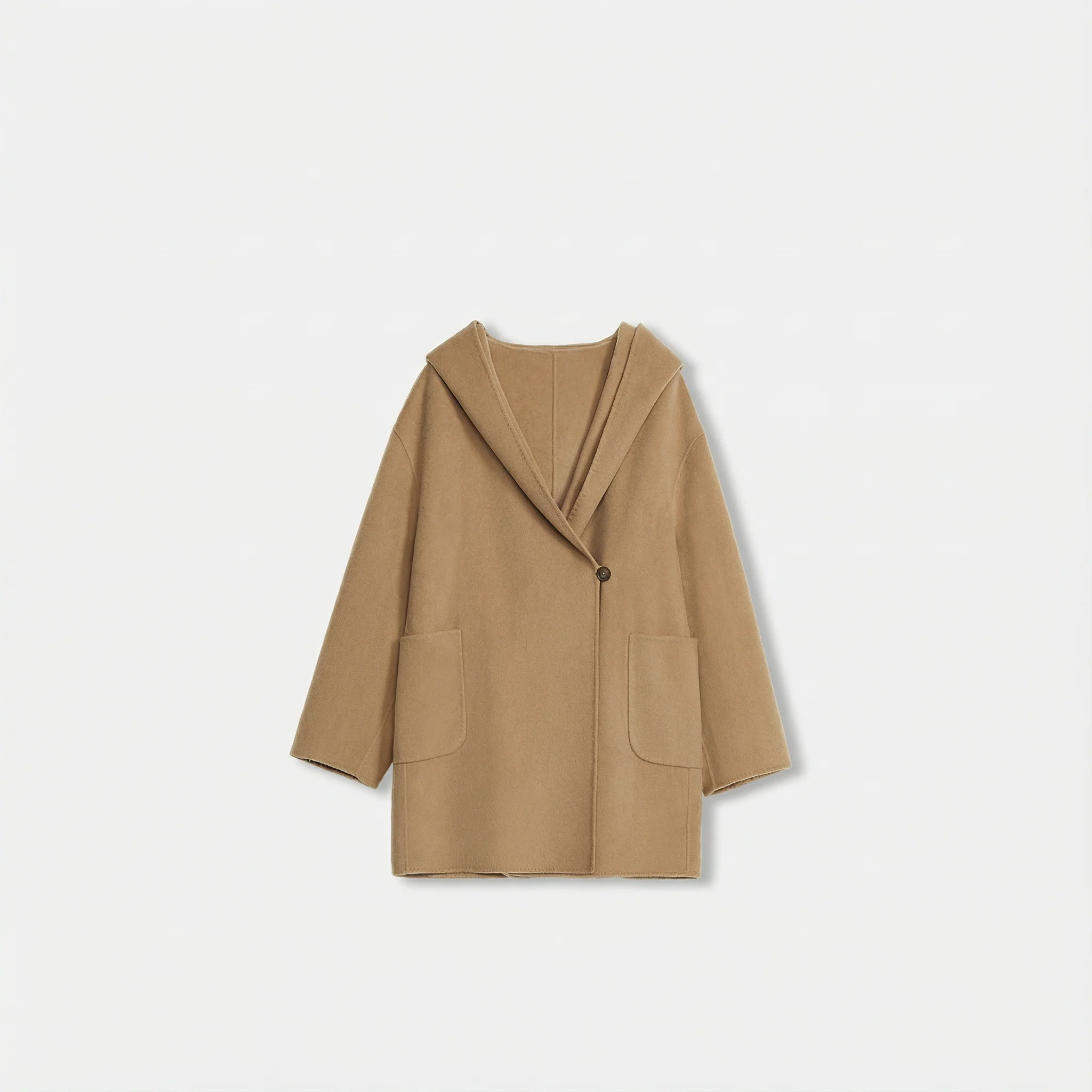 Hooded Cape Wool-Cashmere Coat - Image 9