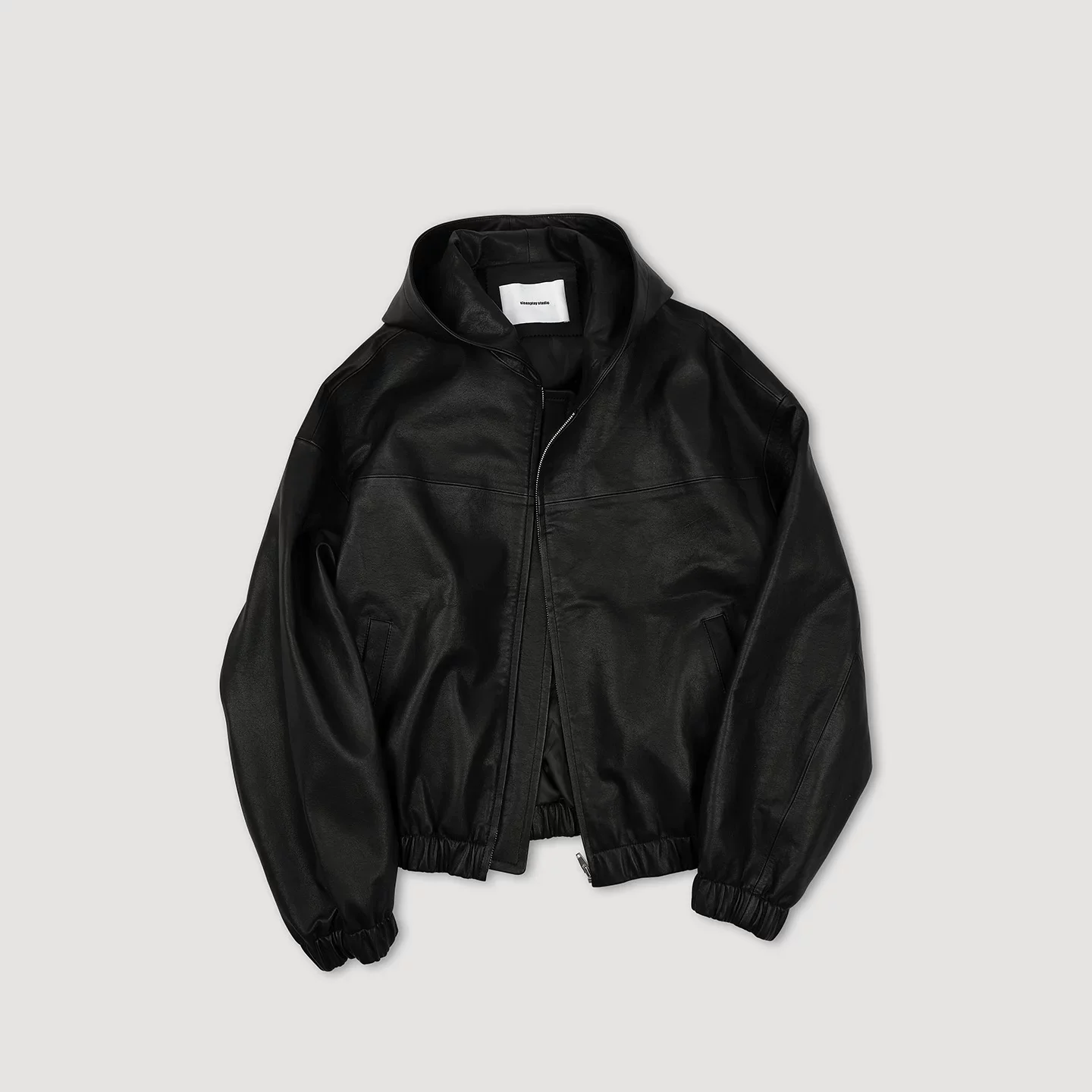 Hooded Cowhide Leather Bomber - Image 5
