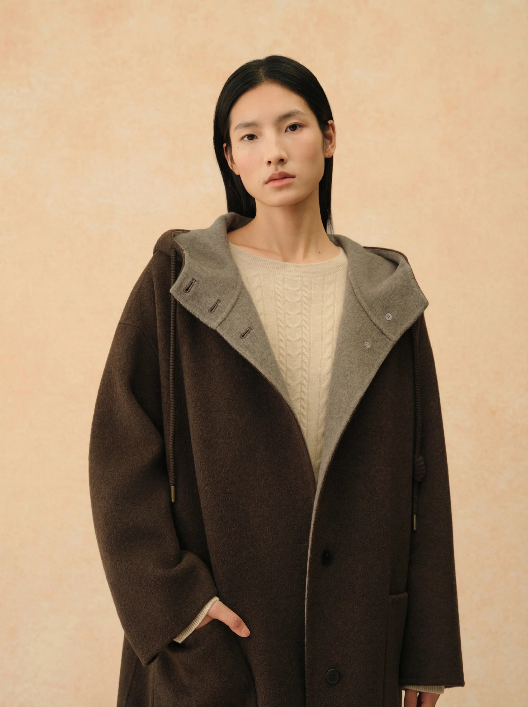 Hooded Double-Face Wool Coat - Image 5