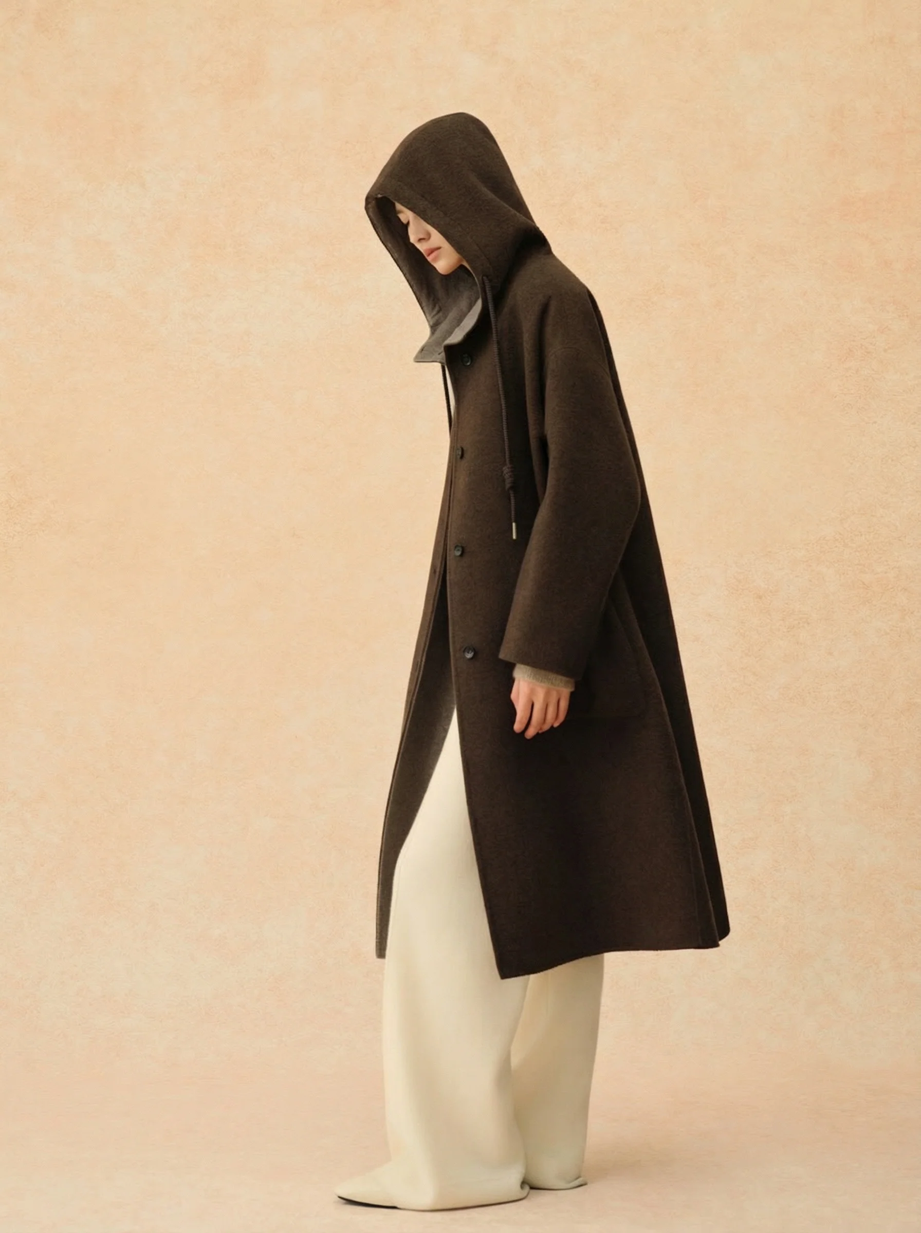Hooded Double-Face Wool Coat - Image 6