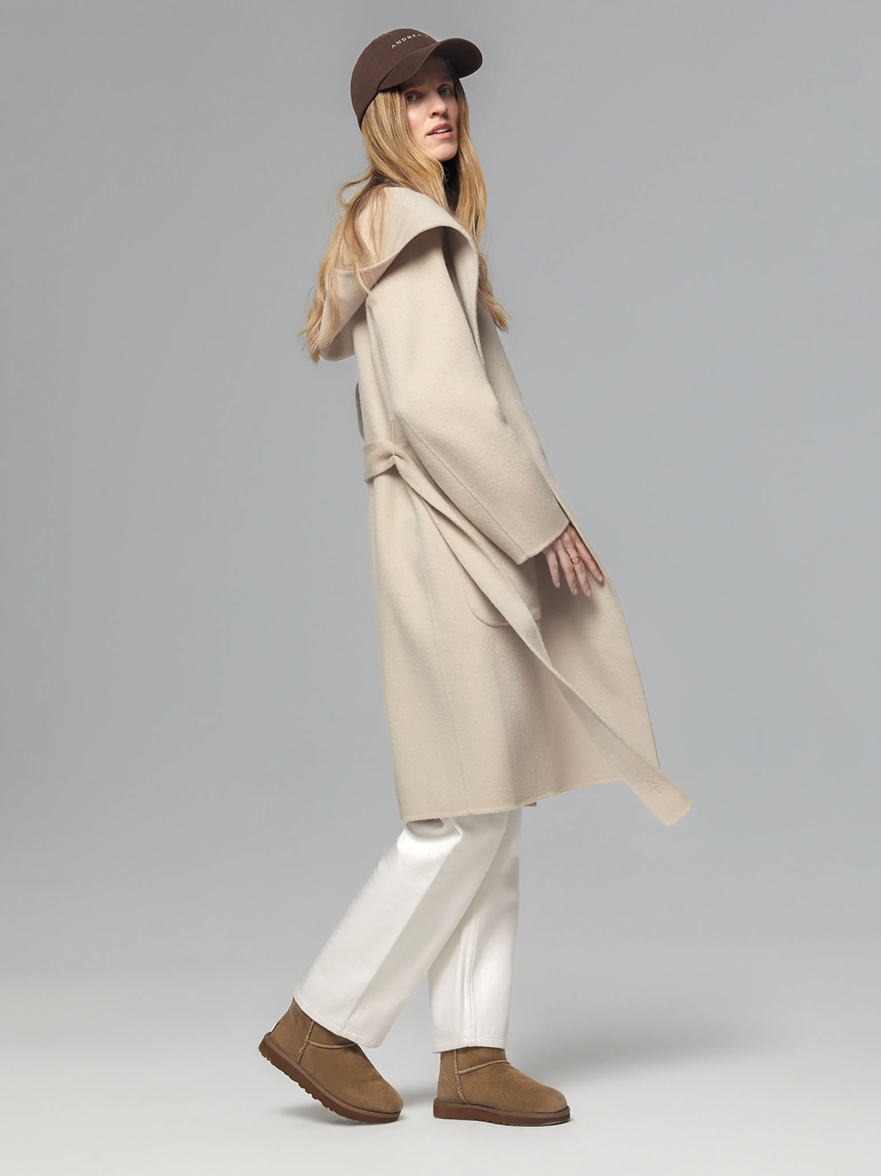 Hooded Double-Face Wrap Coat - Image 4