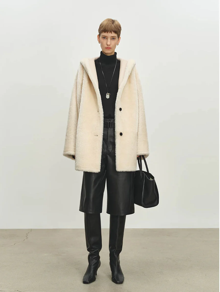 Hooded Merino Shearling Jacket - Image 6