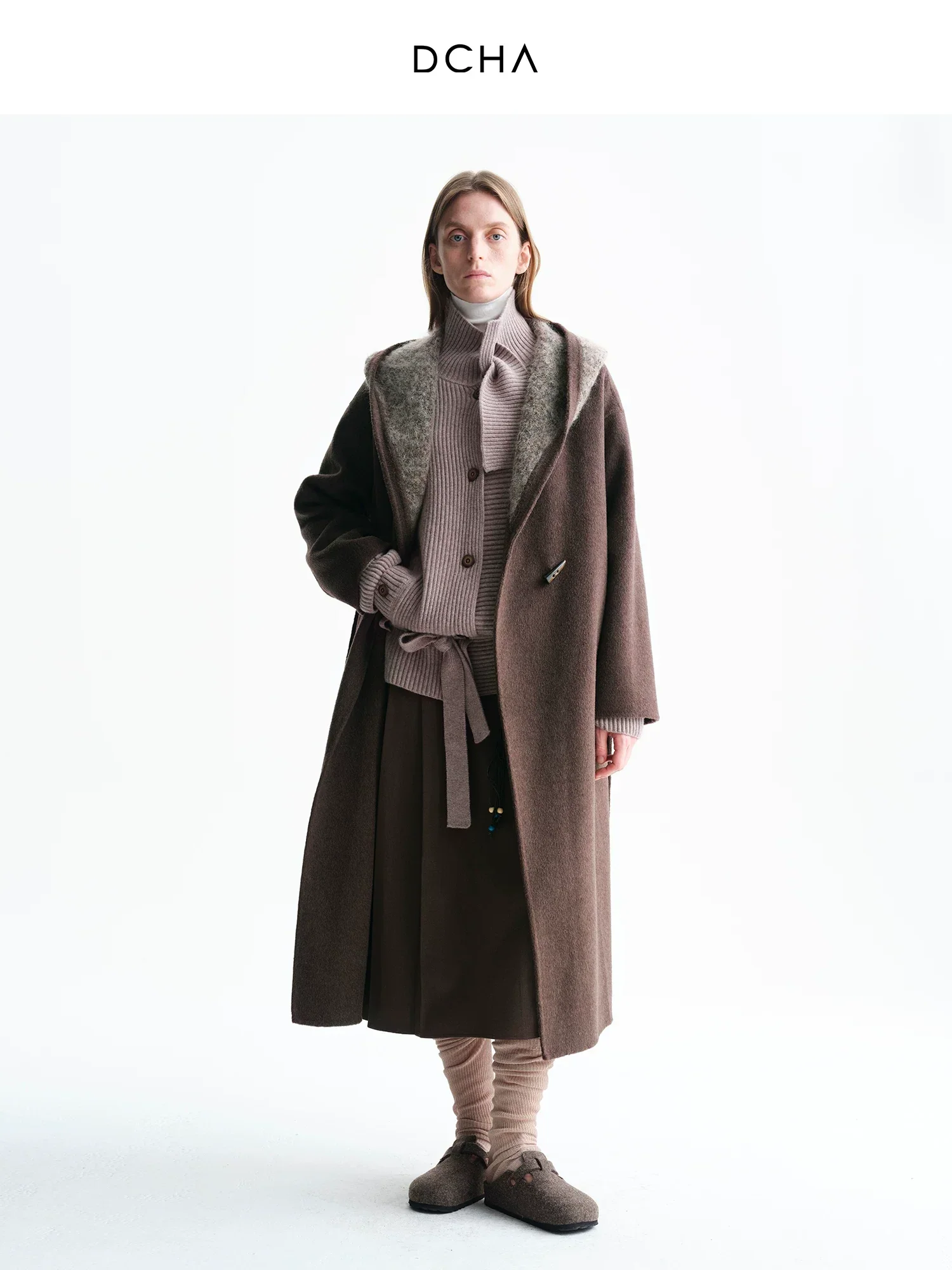 Hooded Patchwork Double-Faced Wool Coat - Image 5
