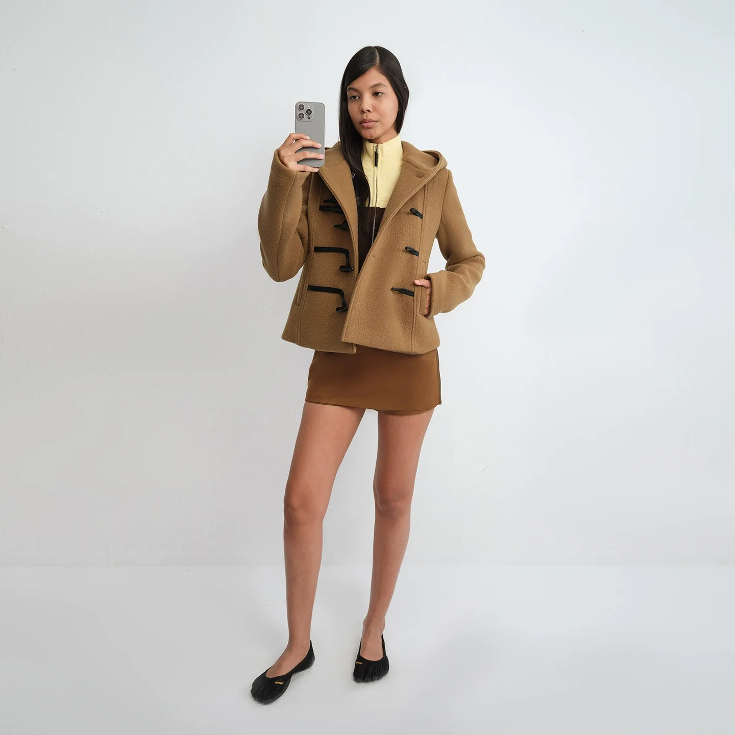 Hooded Toggle Wool Coat - Image 8