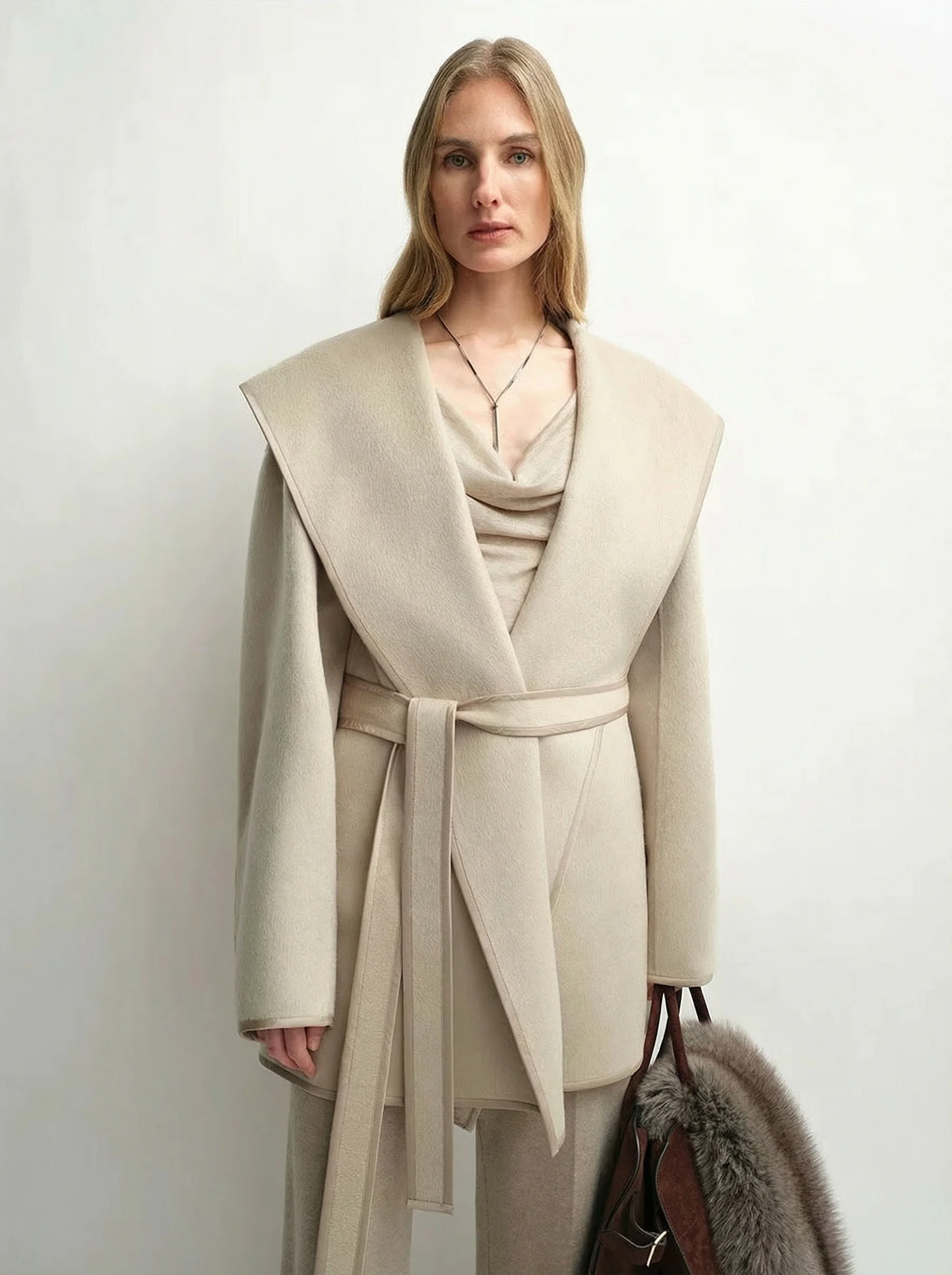 Hooded Wrap Coat - Image 7