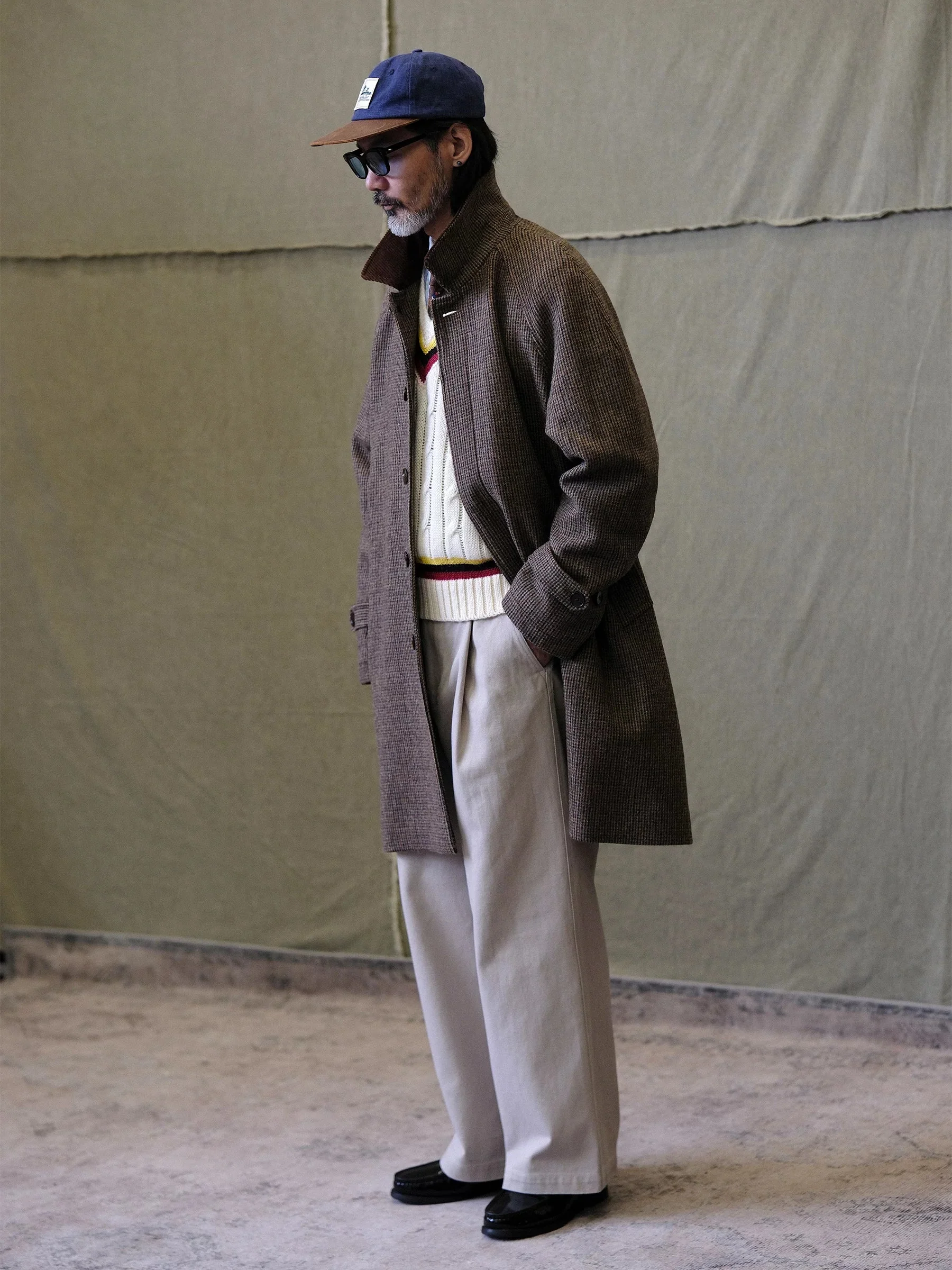 Houndstooth Raglan Wool Coat - Image 3