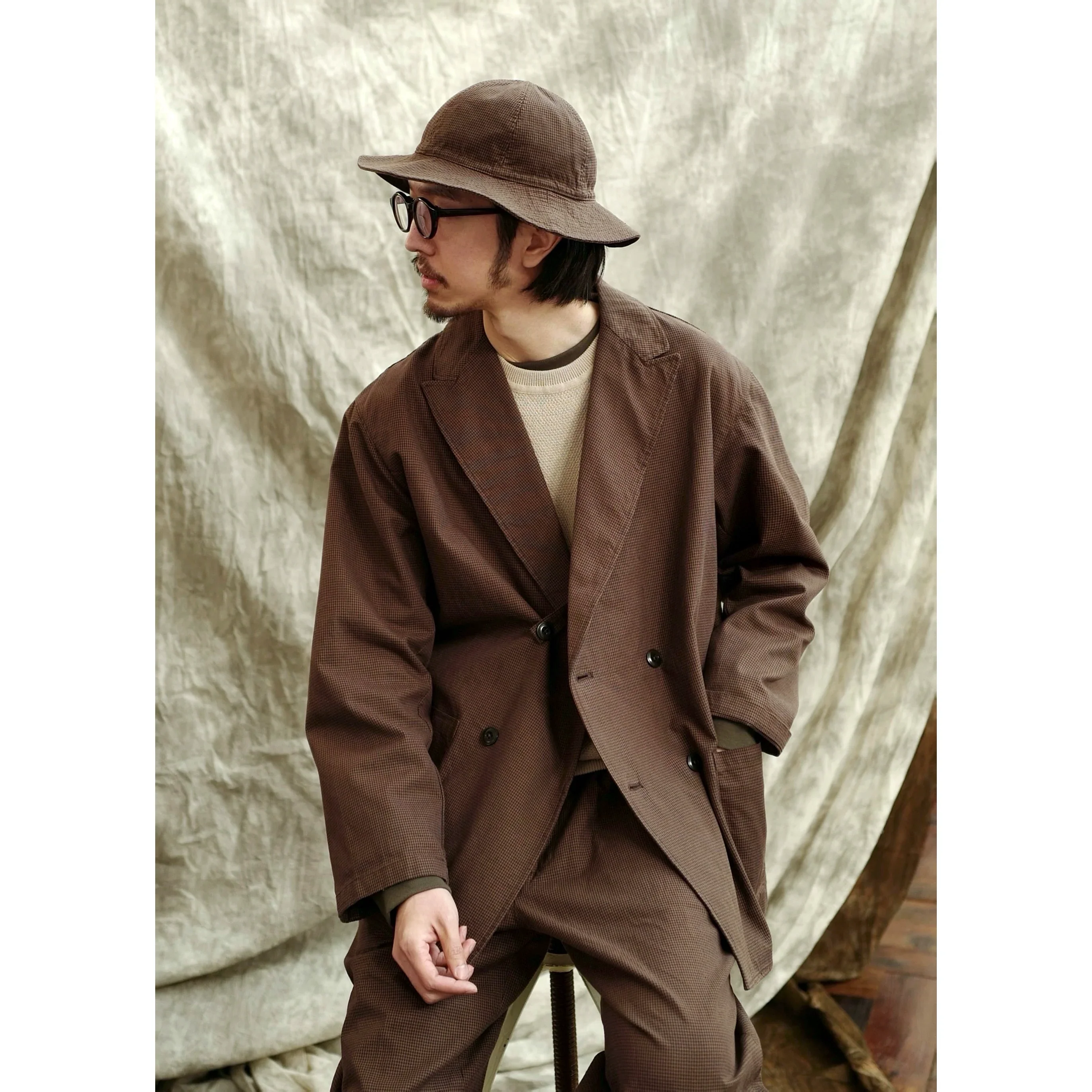 Houndstooth Wide-Brimmed Bush Hat - Image 2