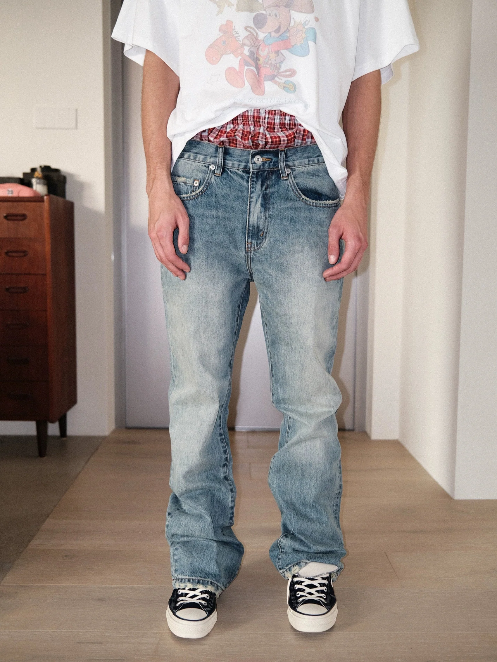 Ice Blue Slim Bootcut Jeans - Image 2