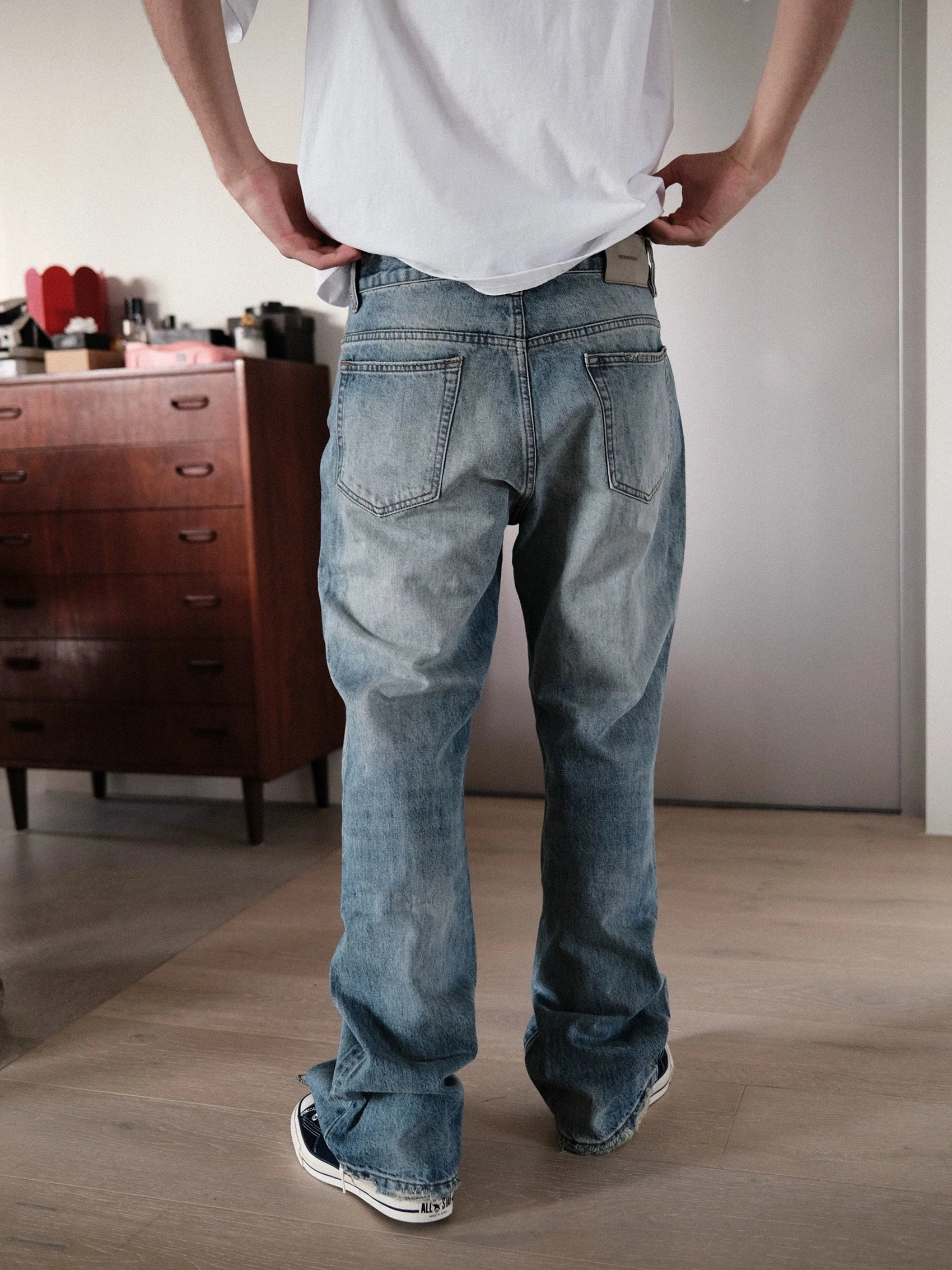 Ice Blue Slim Bootcut Jeans - Image 3
