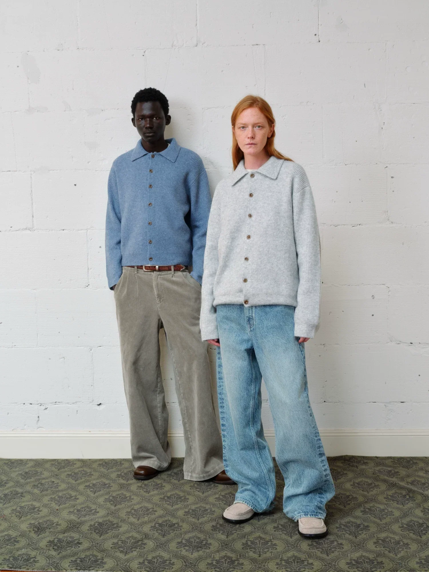 Ice Blue Snow-Wash Wide-Leg Jeans - Image 3