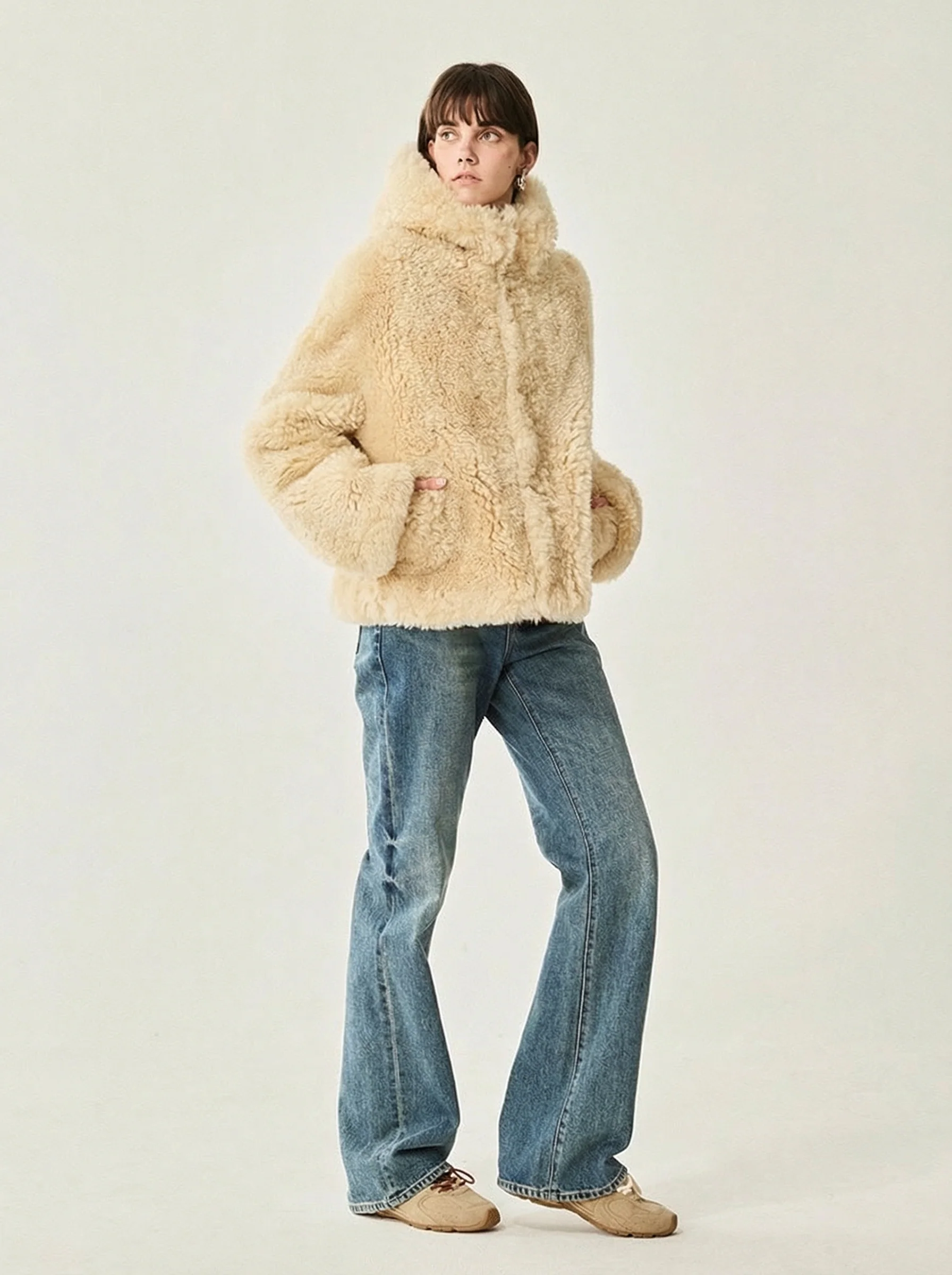 Icelandic Shearling Hooded Jacket - Image 7