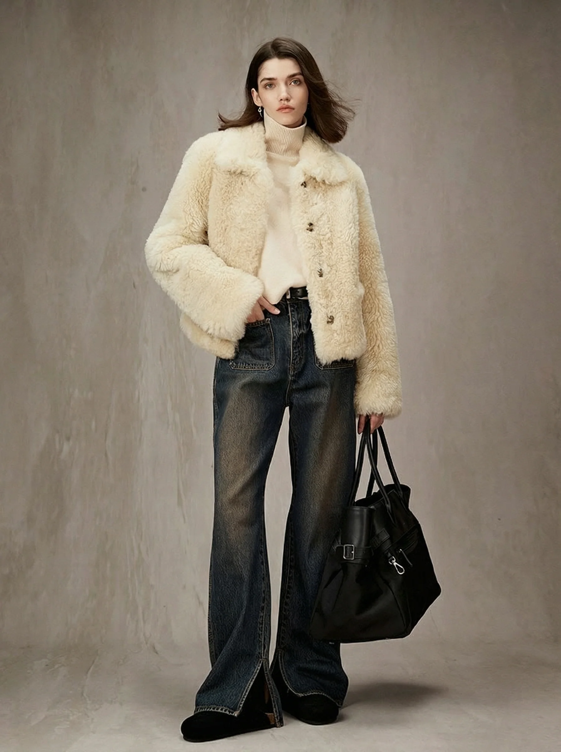 Icelandic Shearling Short Jacket - Image 4