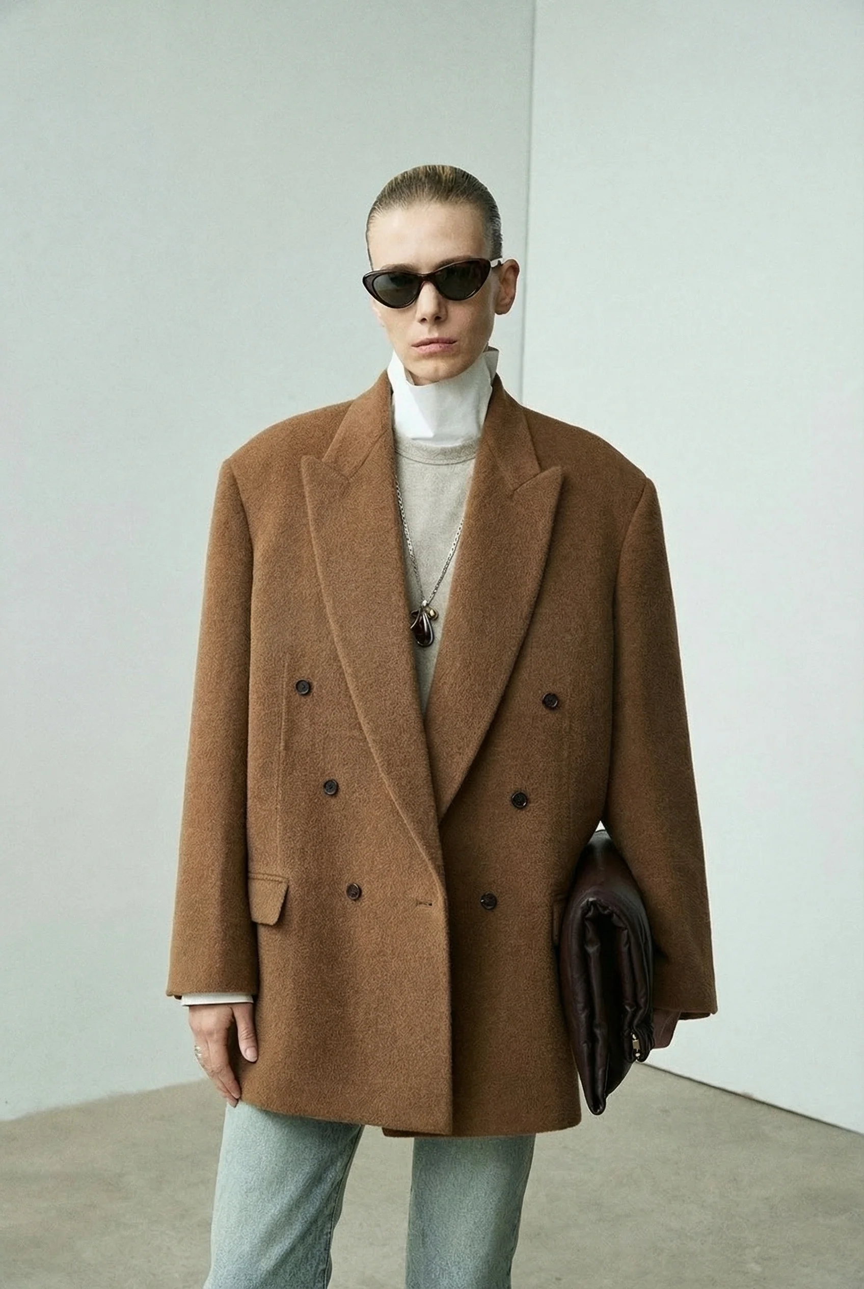 Imported Alpaca Double-Breasted Coat - Image 2