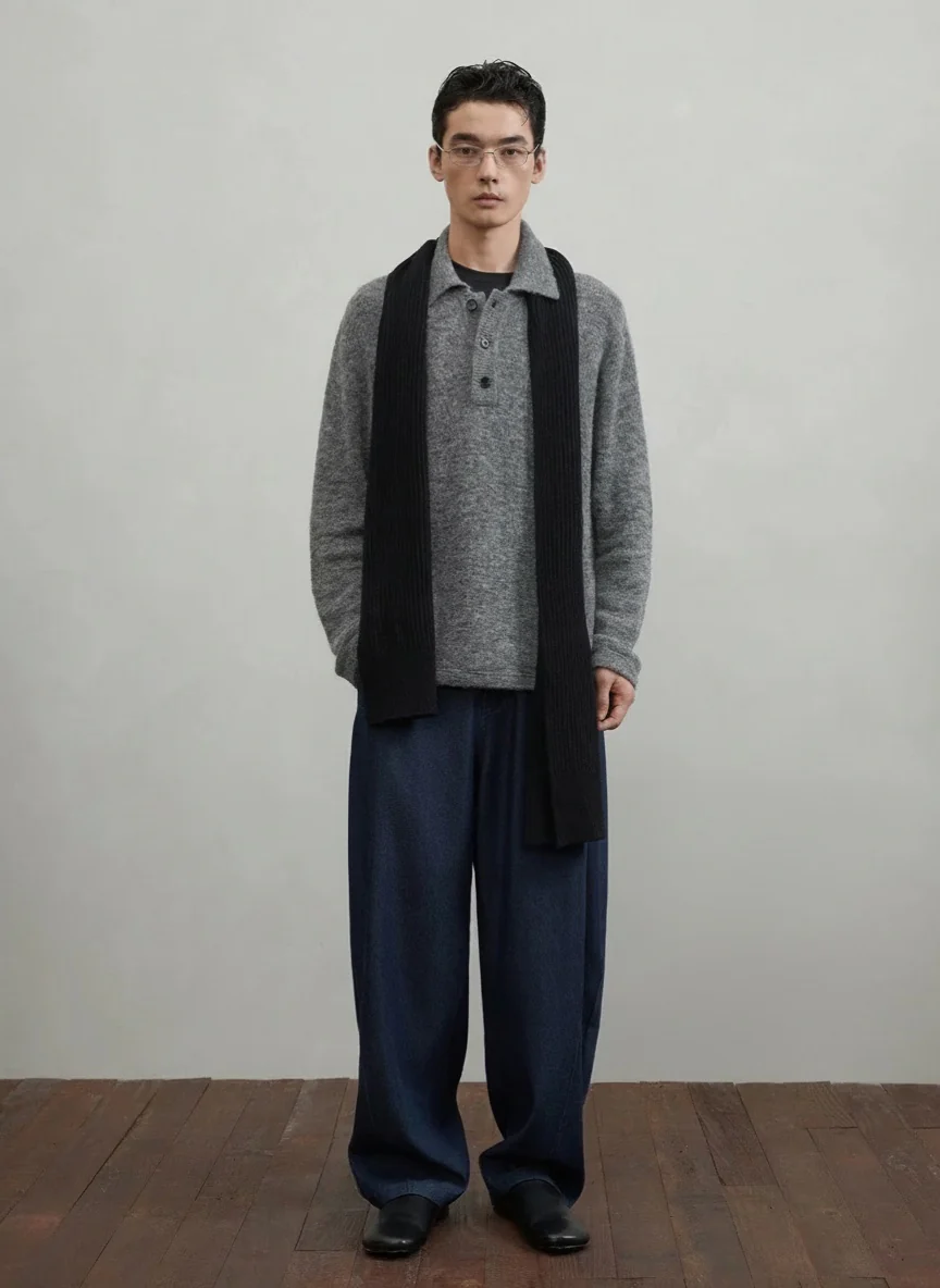 Indigo Curved-Seam Trousers - Image 2