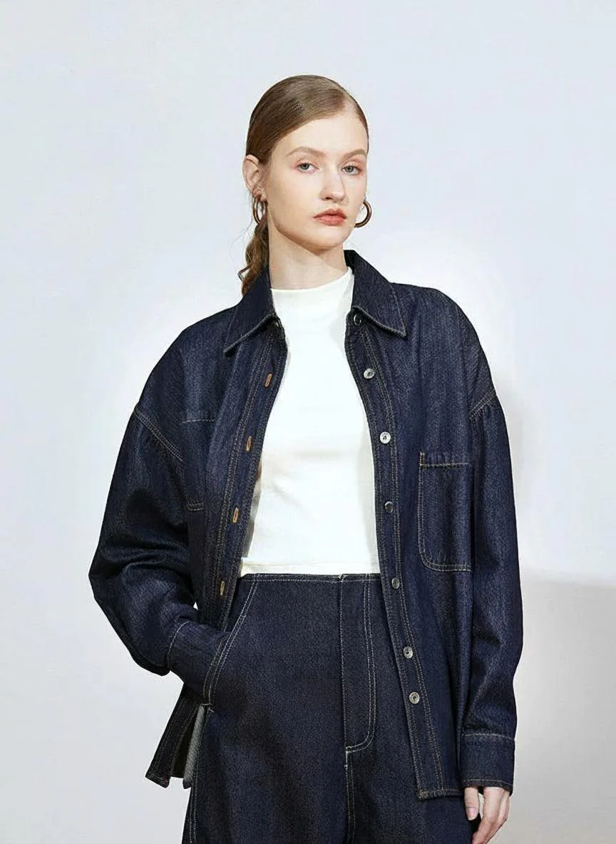 Indigo Denim Overshirt - Image 2