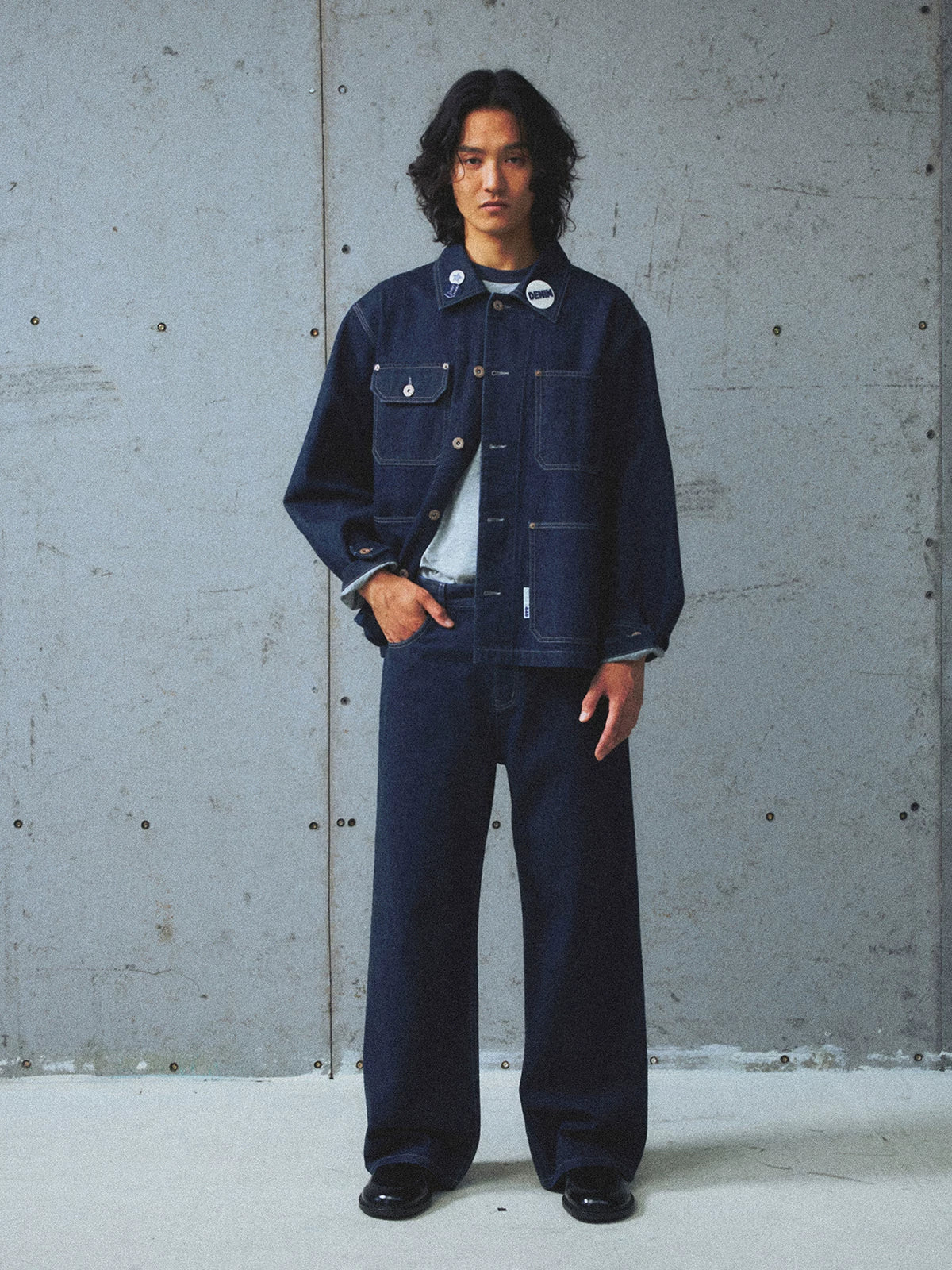 Indigo Multi-Pocket Denim Chore Jacket - Image 4