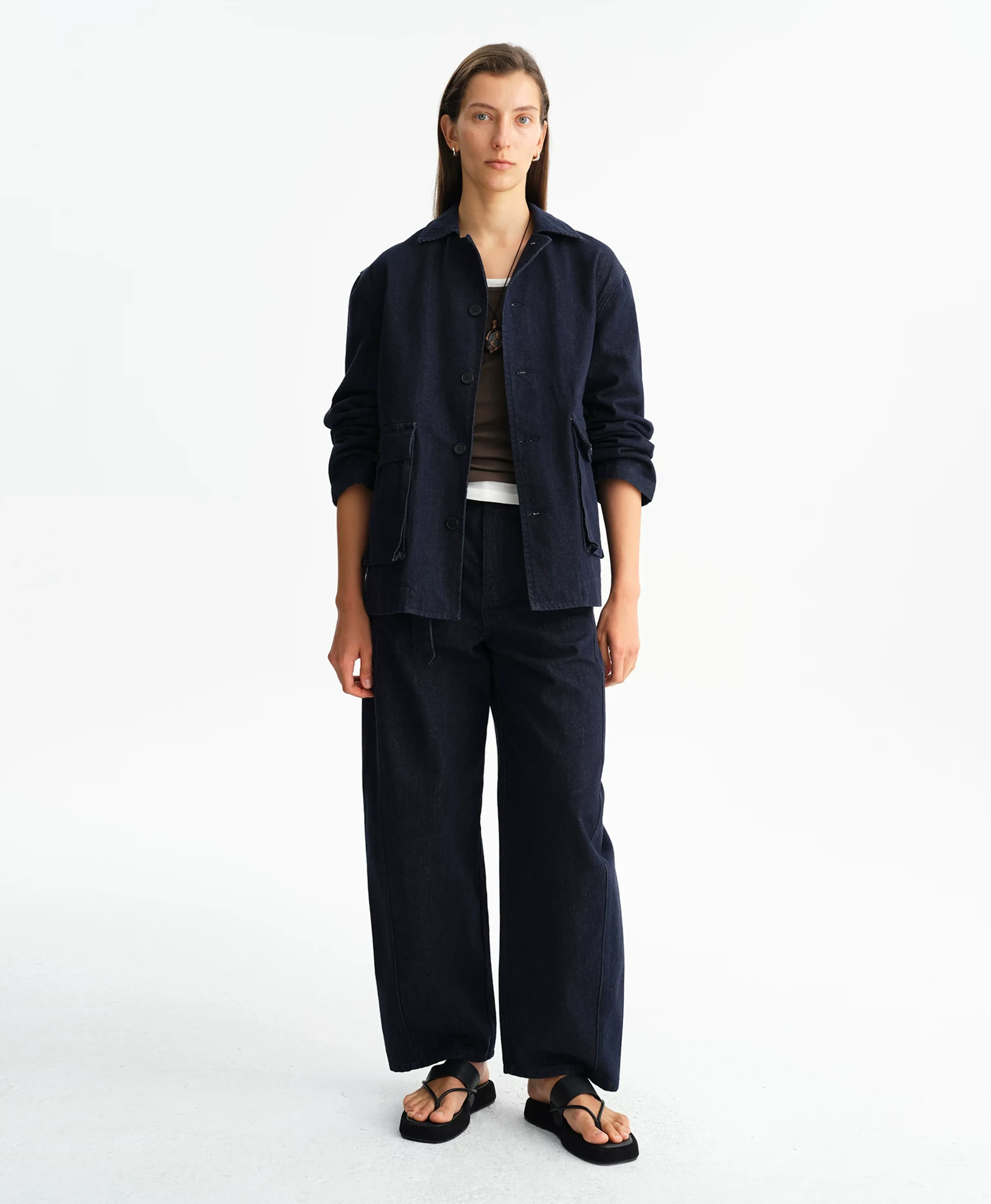 Indigo Oversized Denim Chore Jacket - Image 2
