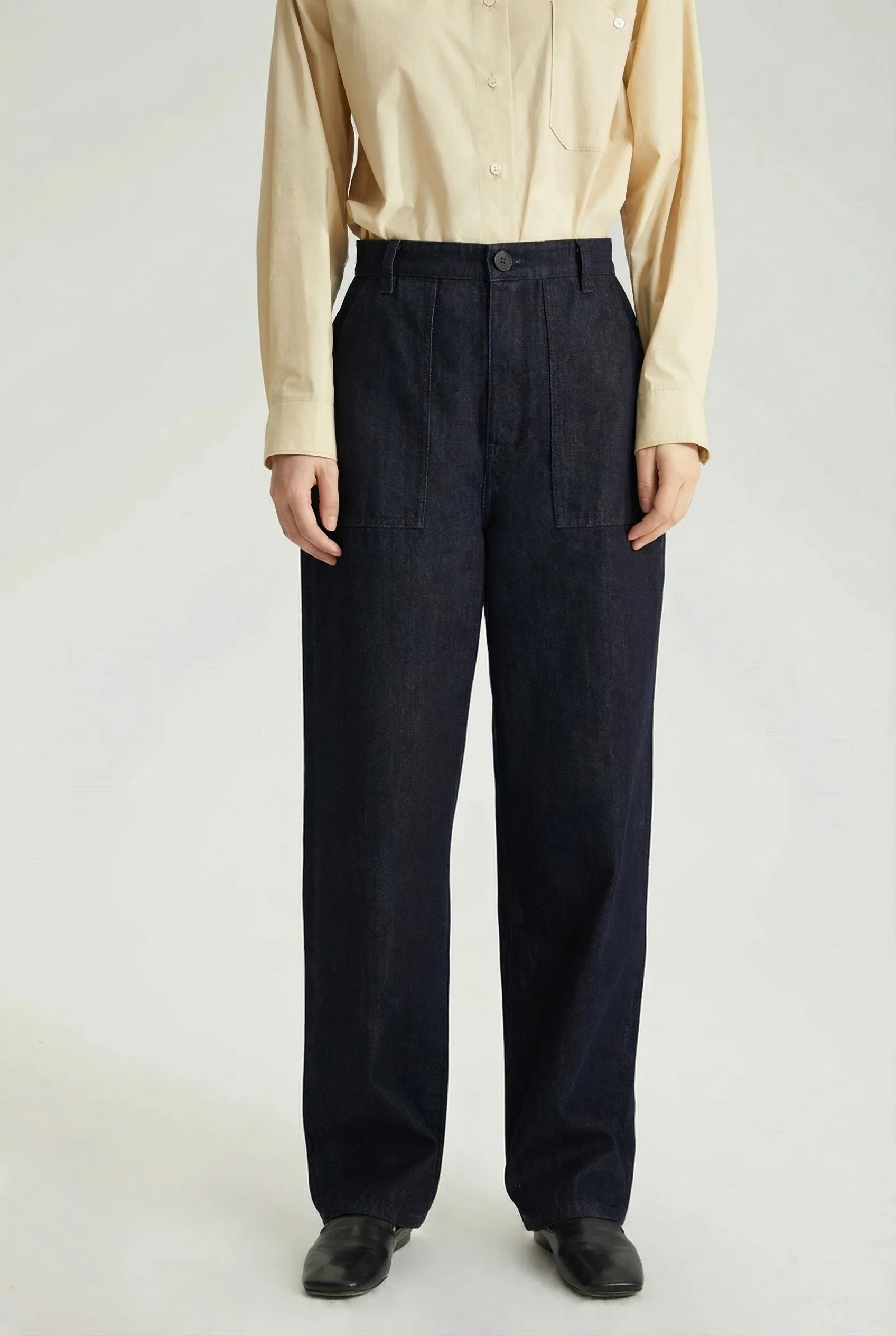 Indigo Patch-Pocket Trousers
