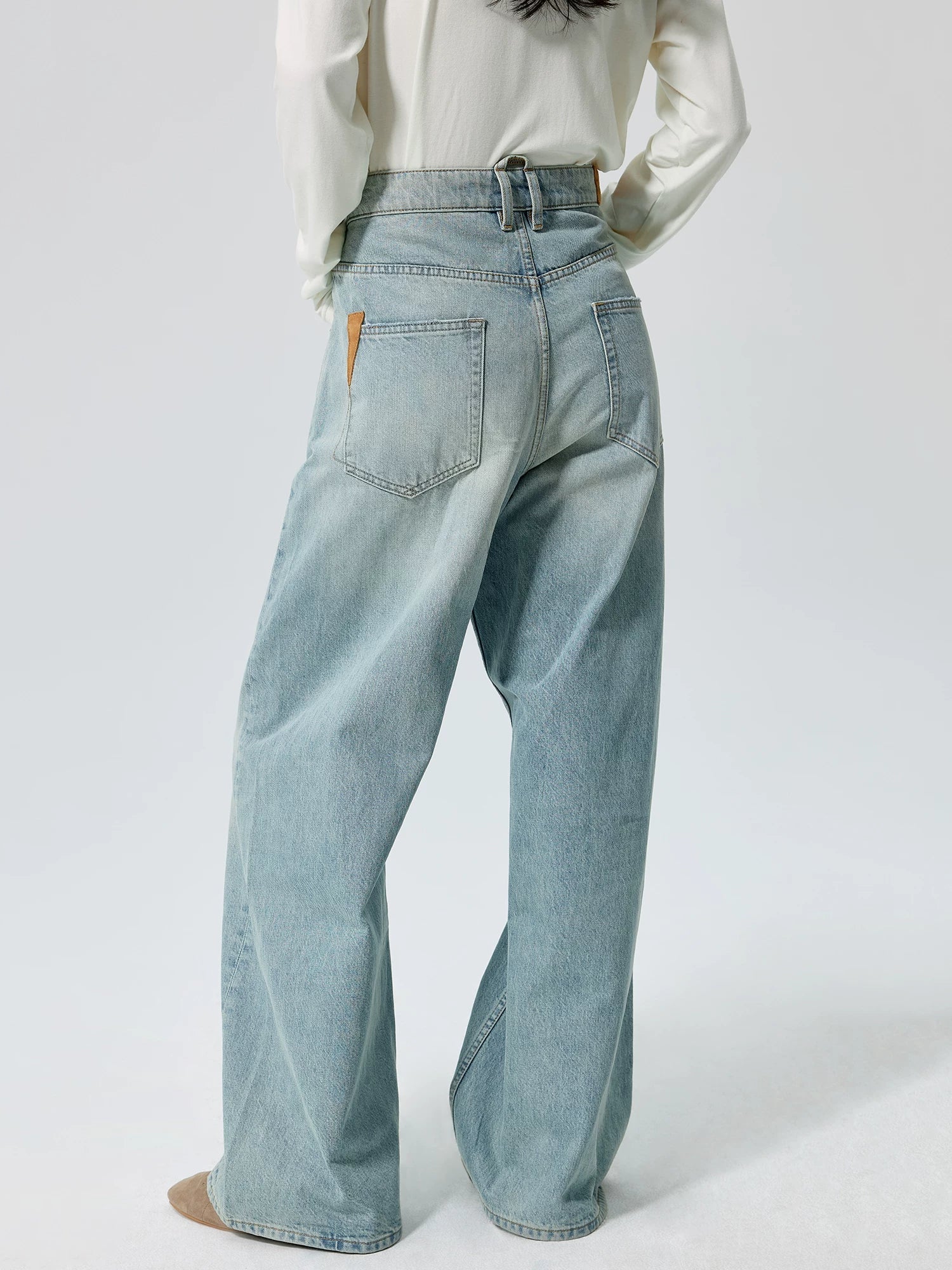 Indigo Washed A-Line Jeans - Image 3