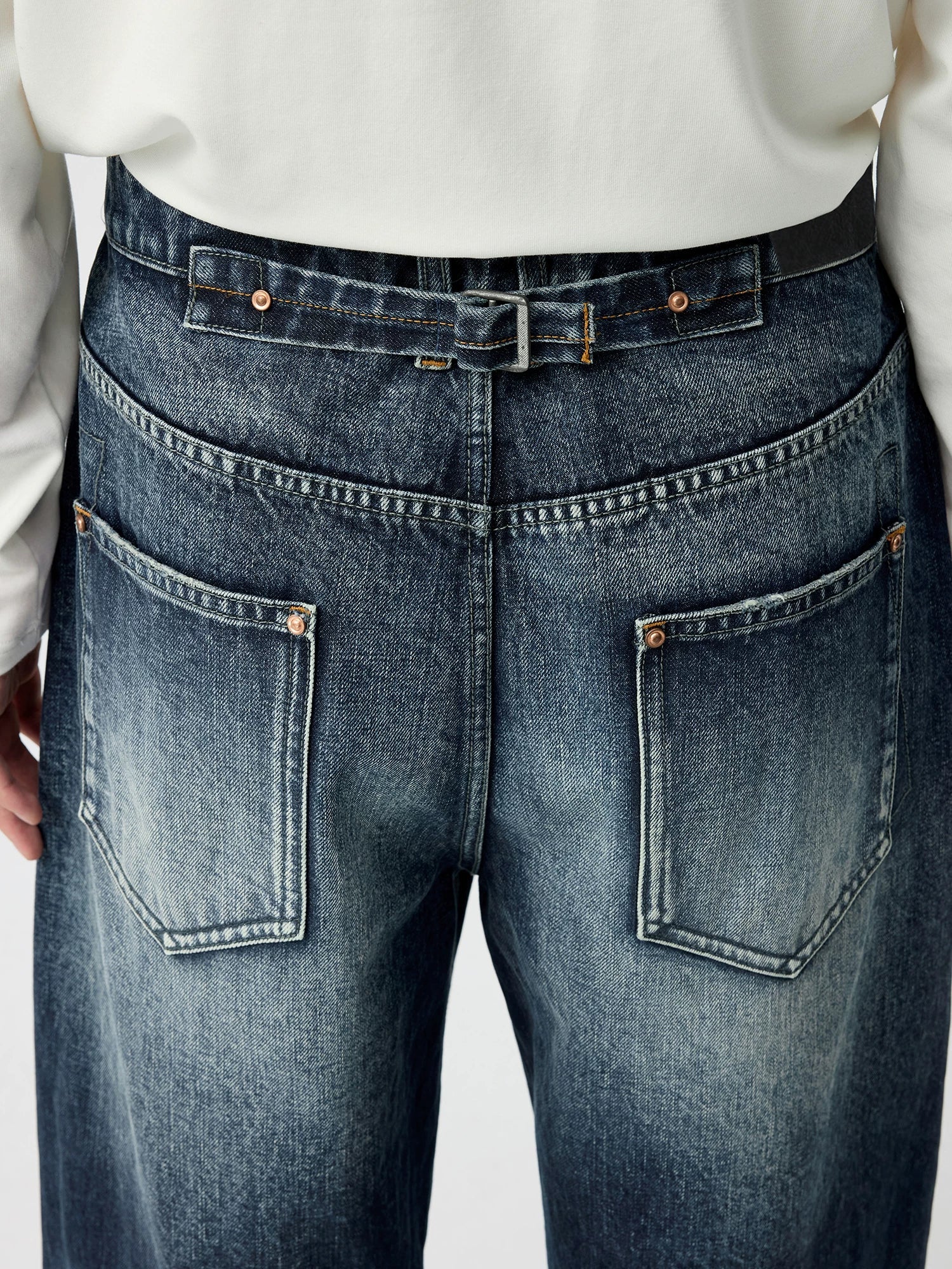 Indigo Whiskered Wide-Leg Jeans - Image 3