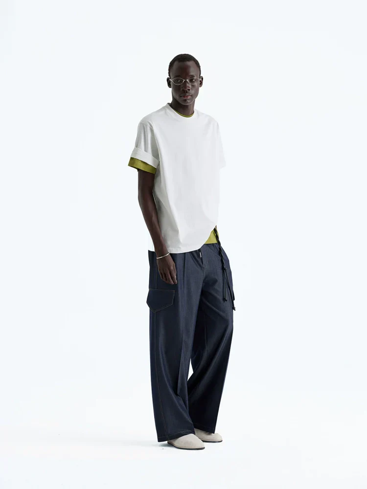 Indigo Wide-Leg Cargo Pants - Image 2