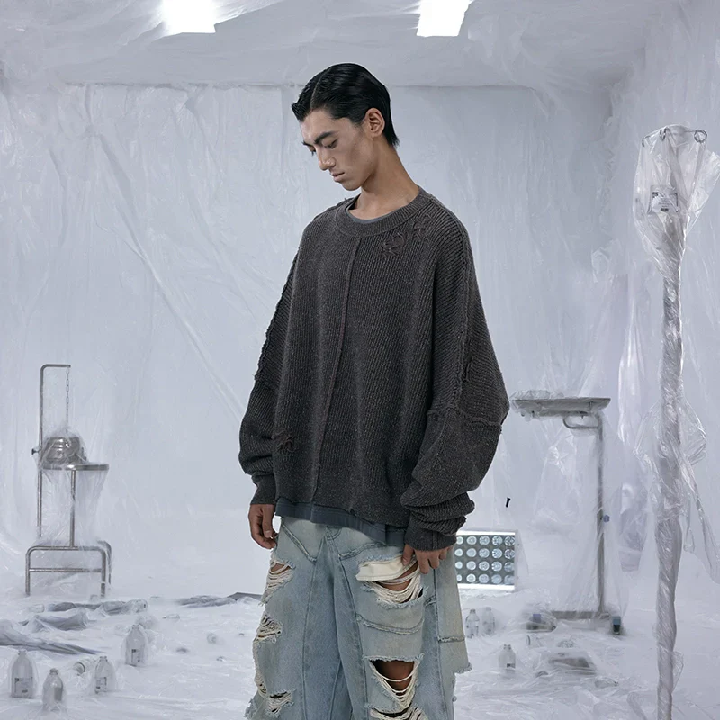 Inside-Out Distressed Crewneck - Image 2