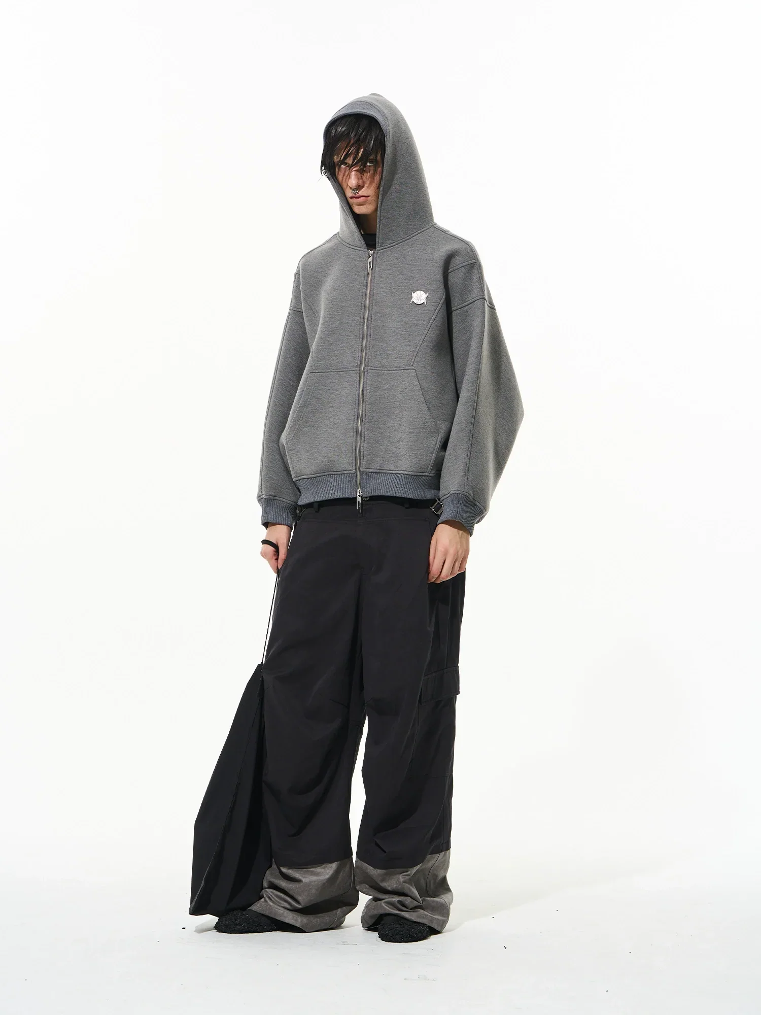 Inverted Sleeve Oversized Zip Hoodie - Image 4