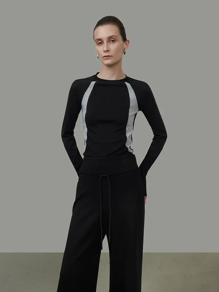 Irregular Contrast Knit Top - Image 3