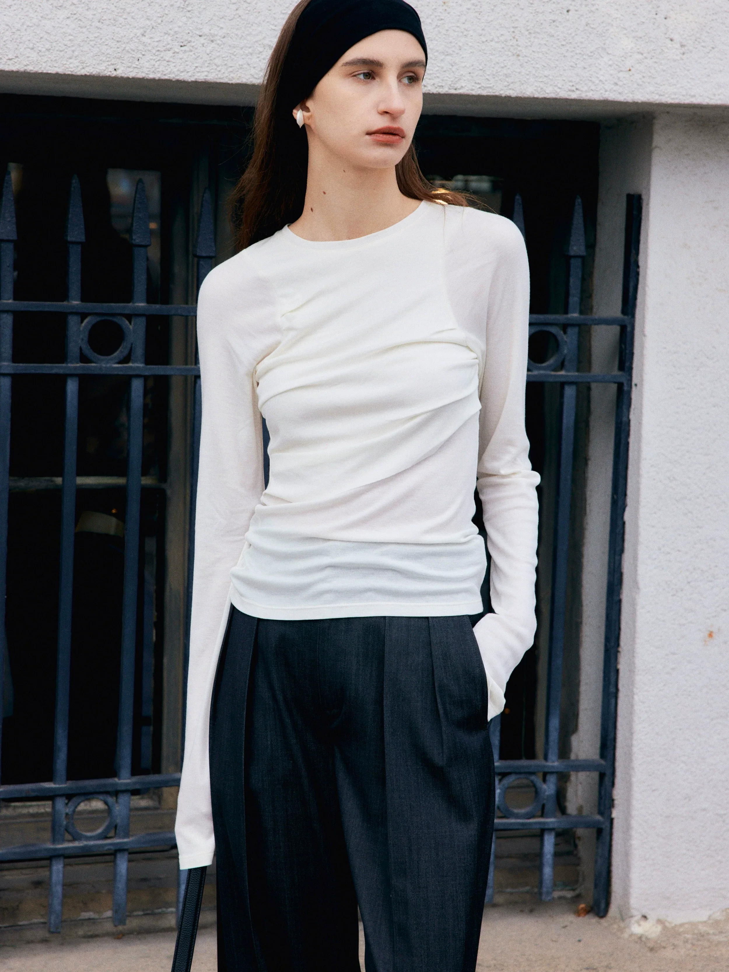 Irregular Splicing Slim T-shirt