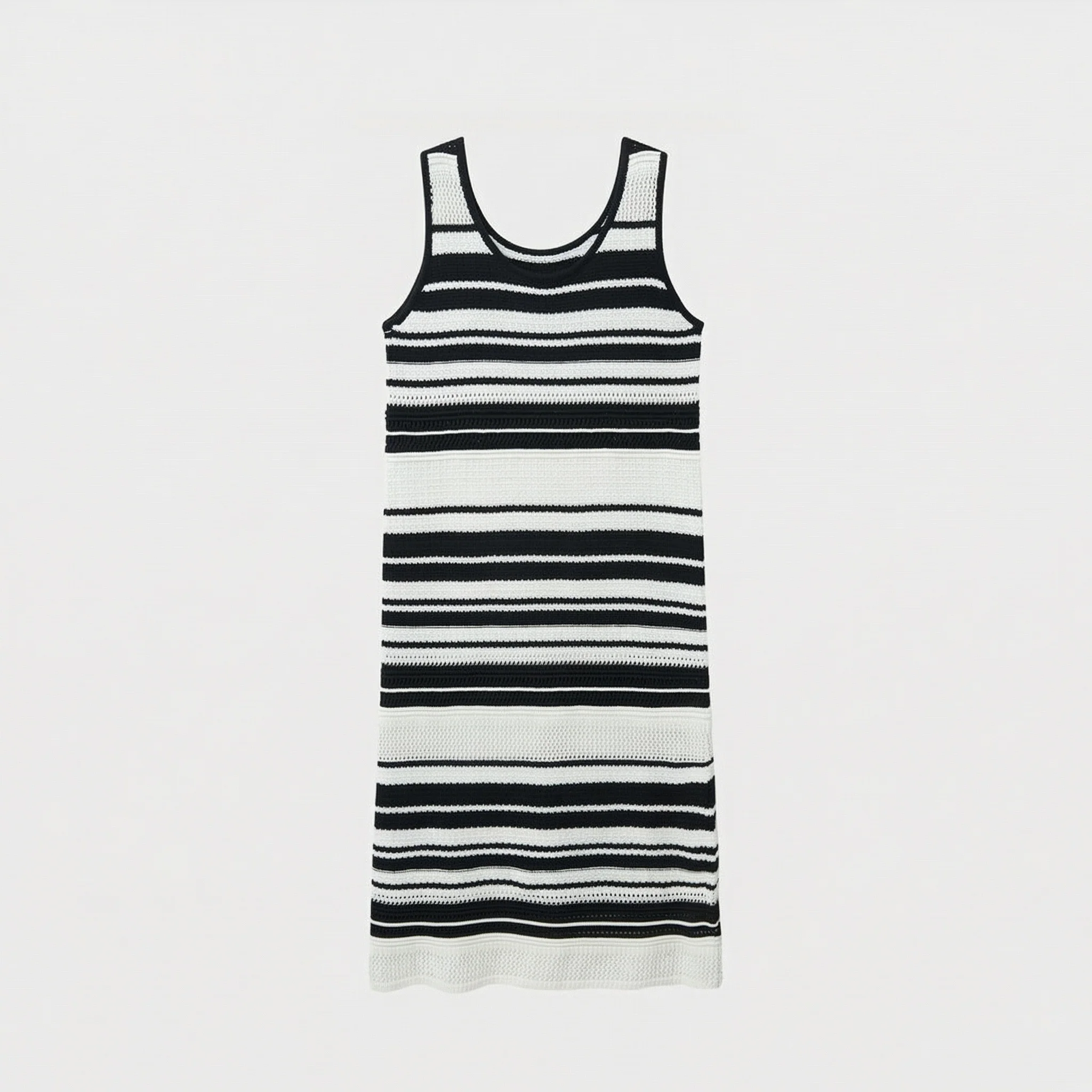 Irregular Striped Knit Dress - Image 4
