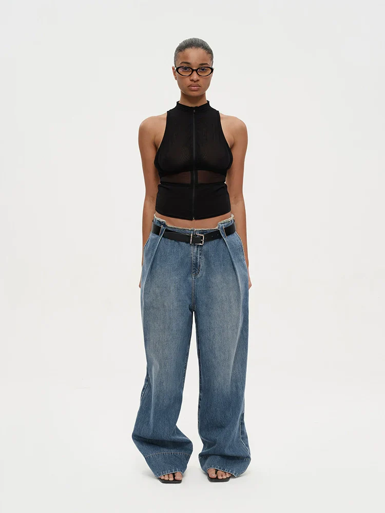 Irregular Waist Wide-Leg Jeans - Image 3