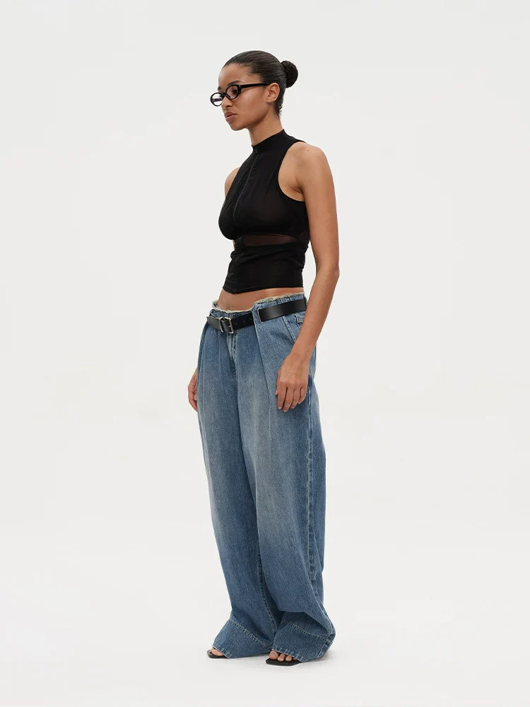 Irregular Waist Wide-Leg Jeans - Image 4