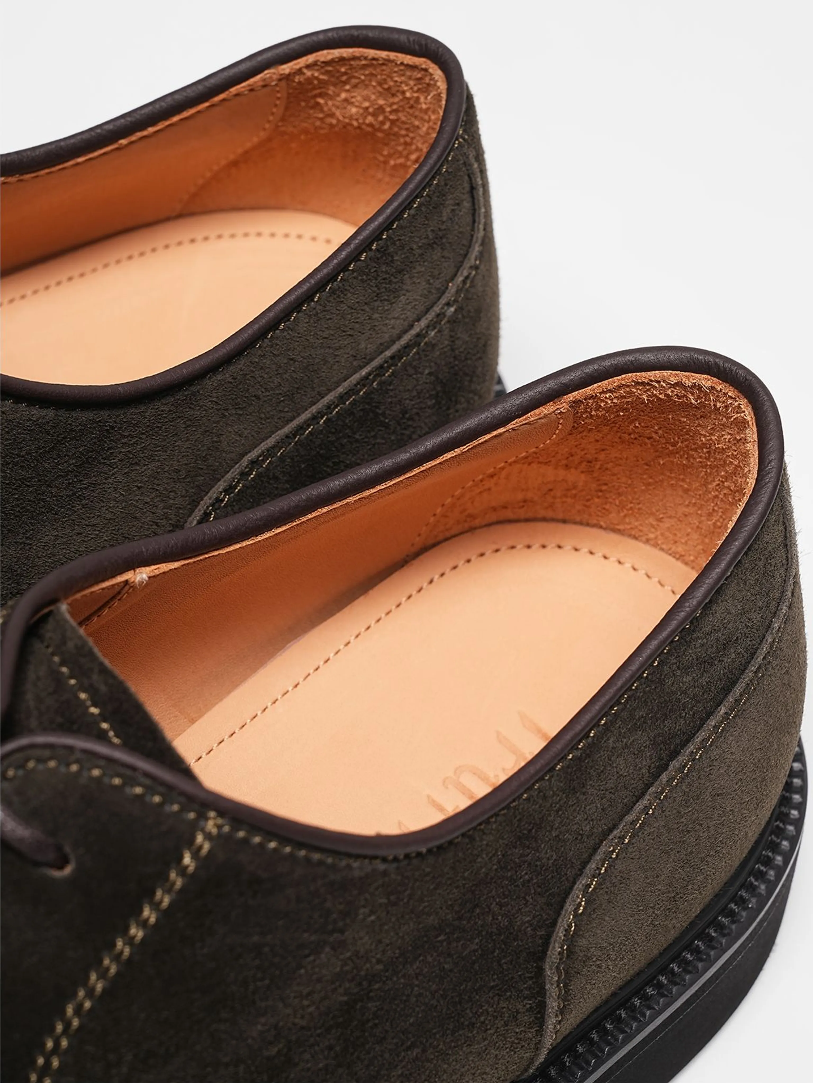 Italian Calf Suede Apron-Toe Derby - Image 4