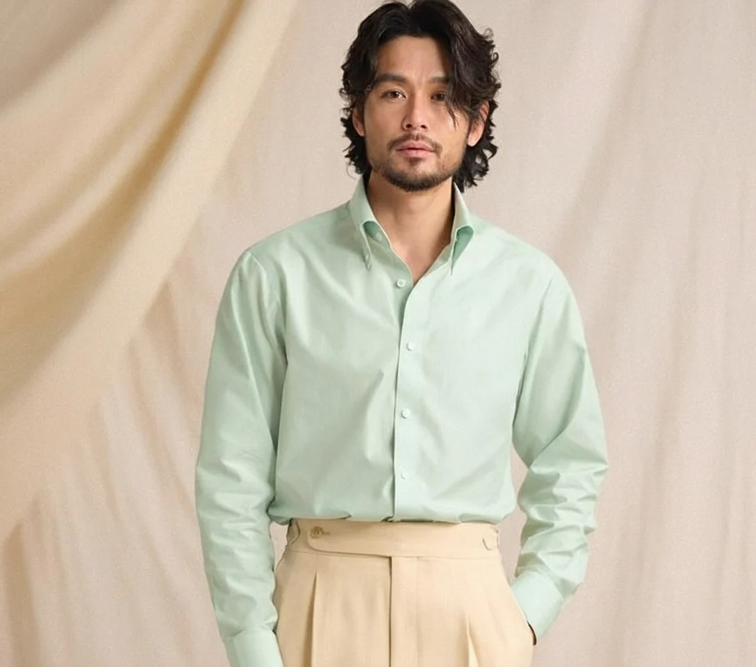 Italian Collar Long Sleeve Shirt - Image 8