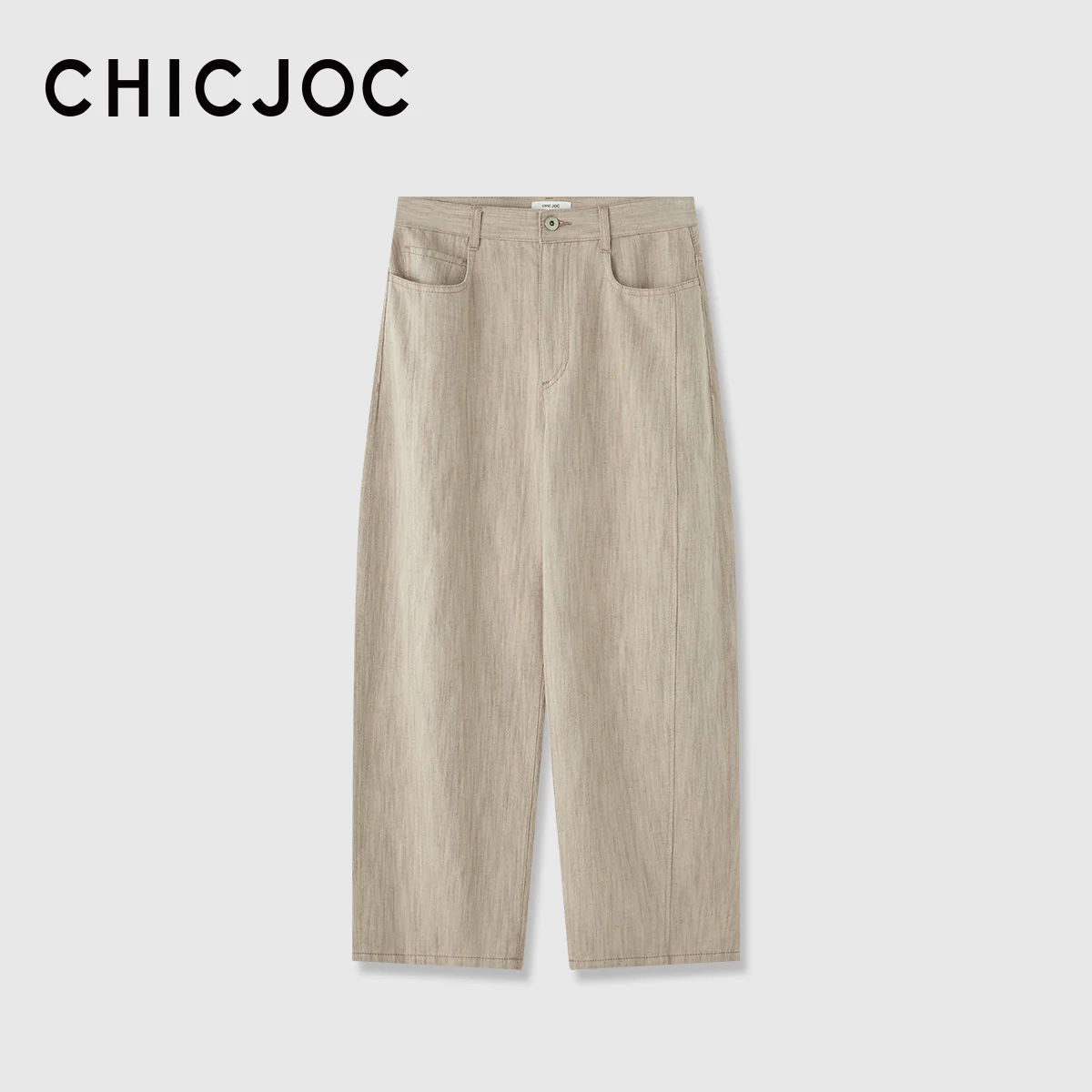 Italian Cotton-Linen Twill Curved Crop Pants - Image 7