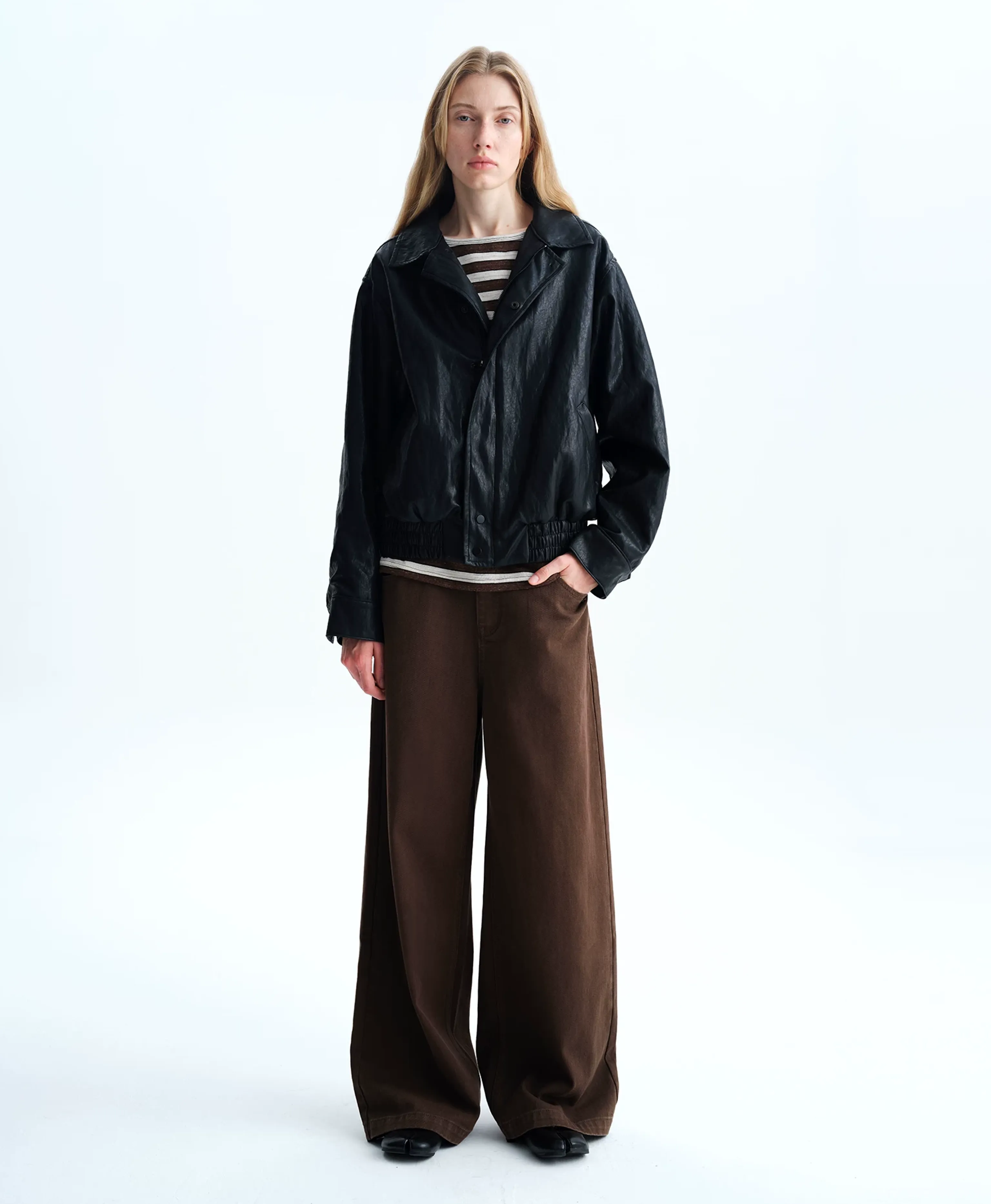 Italian Eco Faux Leather Blouson Jacket - Image 7