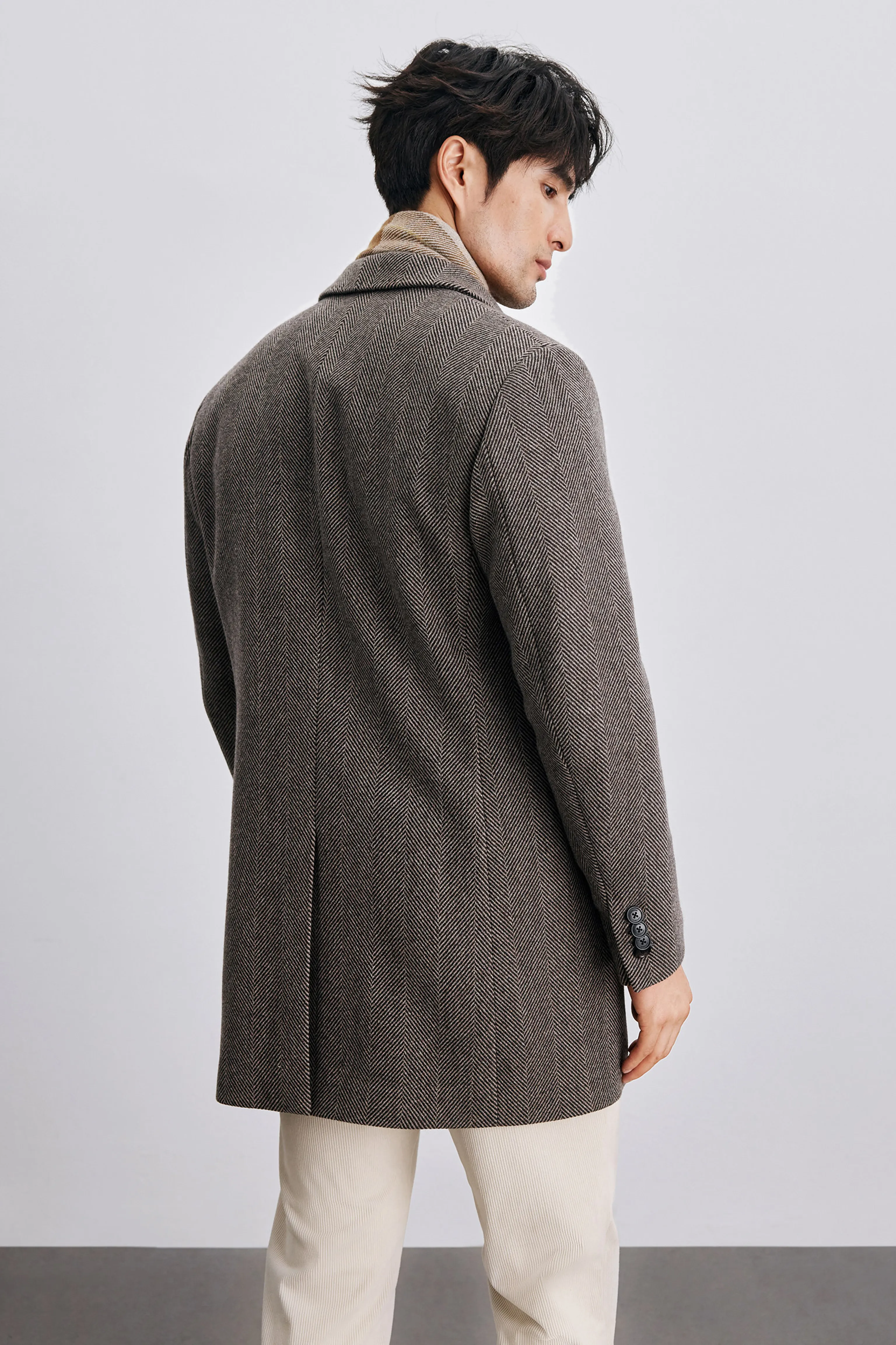 Italian Herringbone Wool Topcoat - Image 3