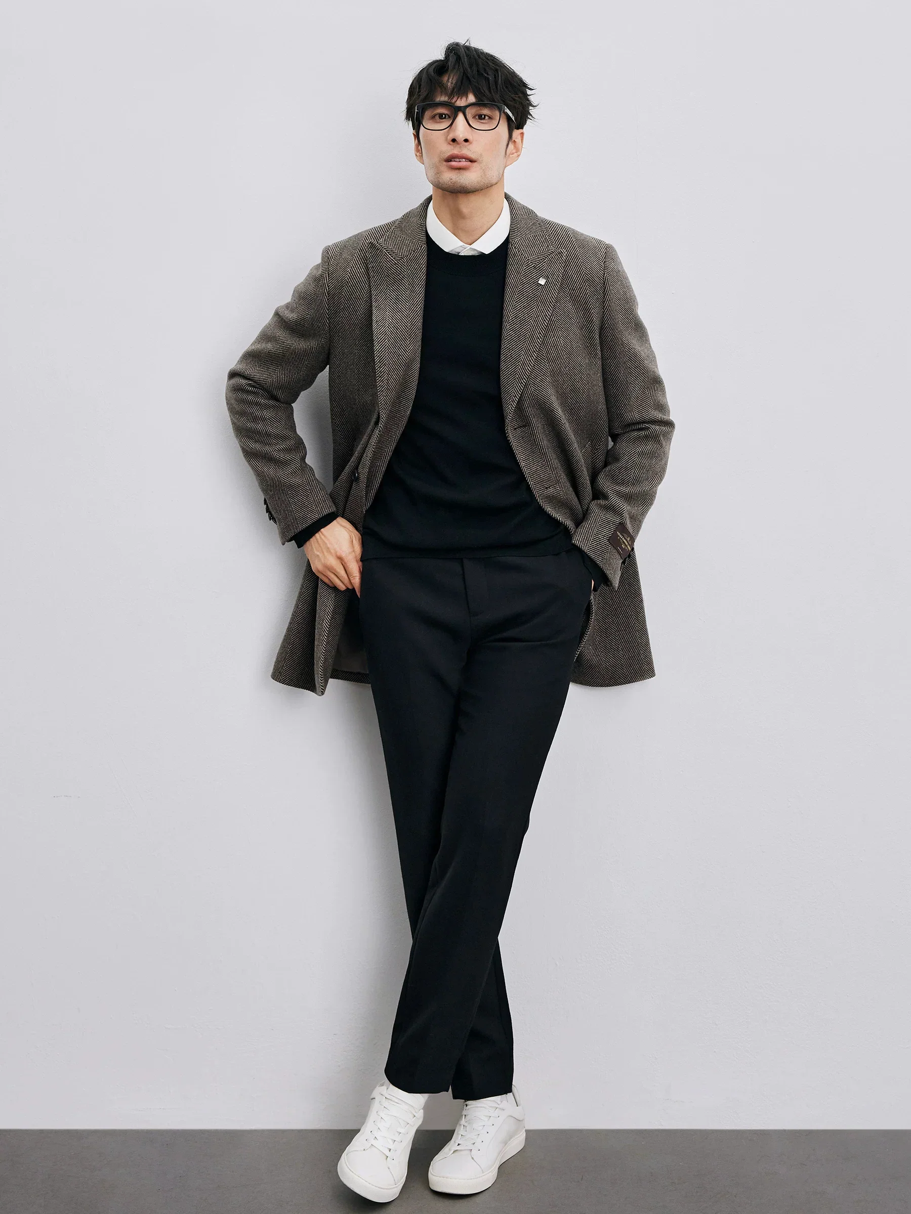 Italian Herringbone Wool Topcoat - Image 6