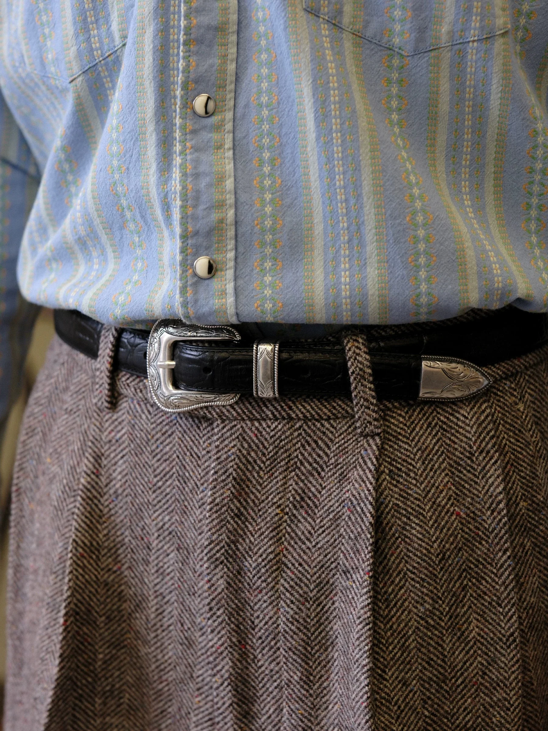 Italian Leather Western Belt