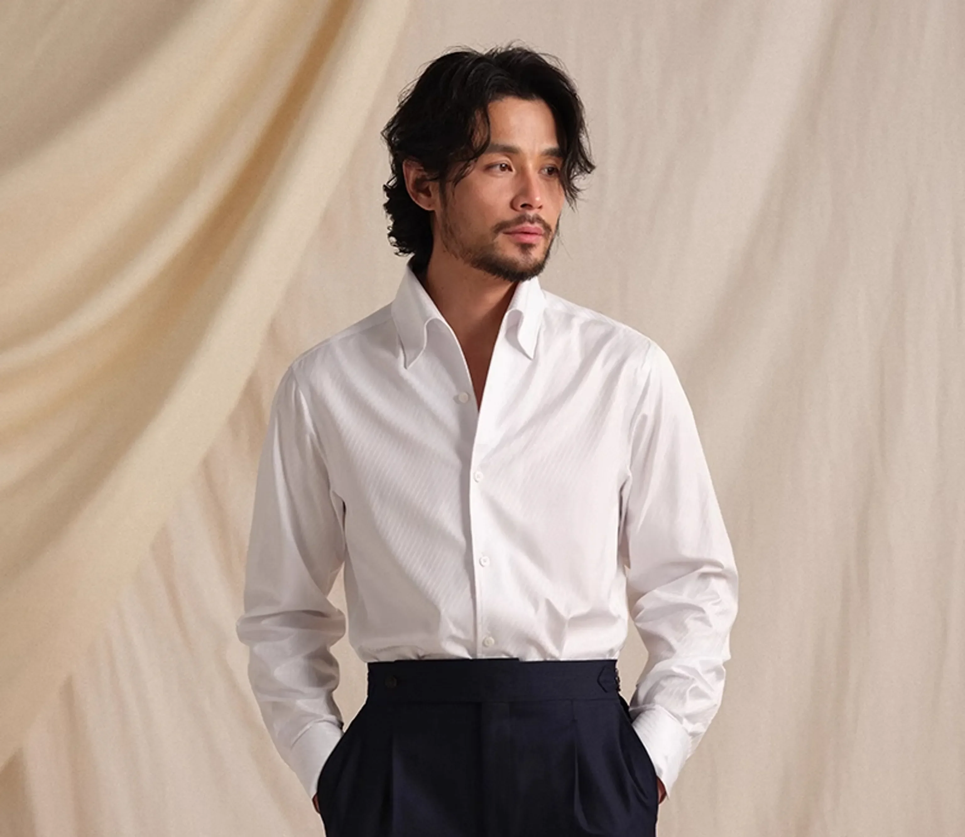 Italian One-Piece Collar White Shirt - Image 6