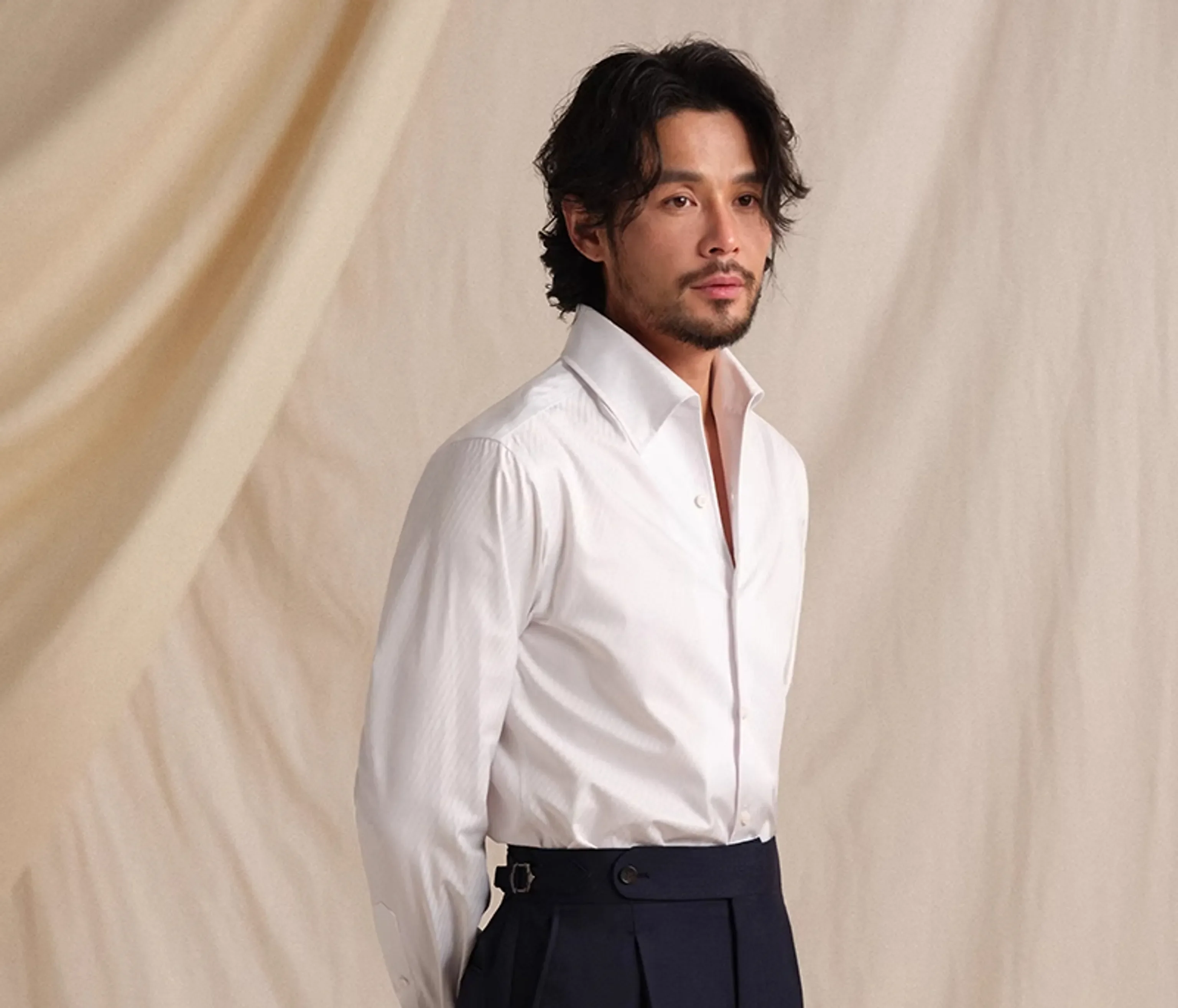 Italian One-Piece Collar White Shirt - Image 7