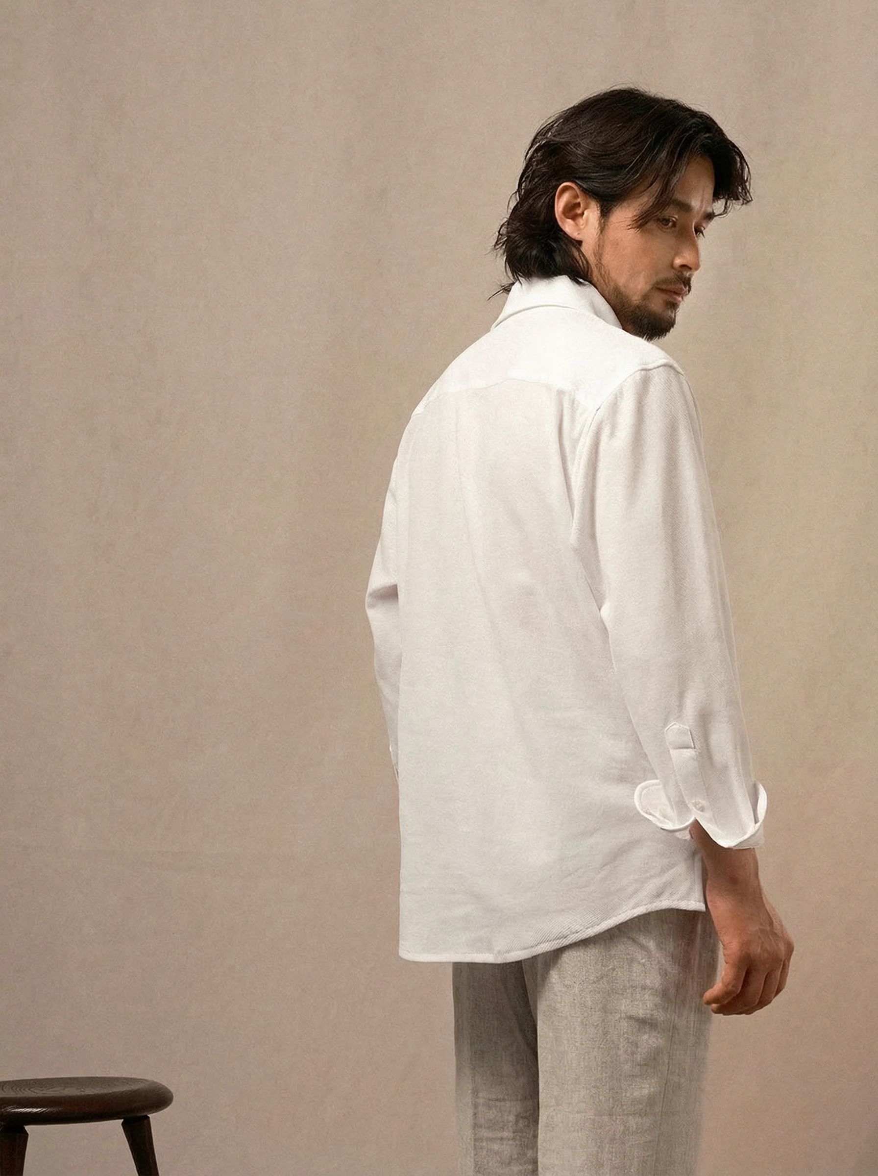 Italian Piqué Cotton Collar Shirt - Image 3