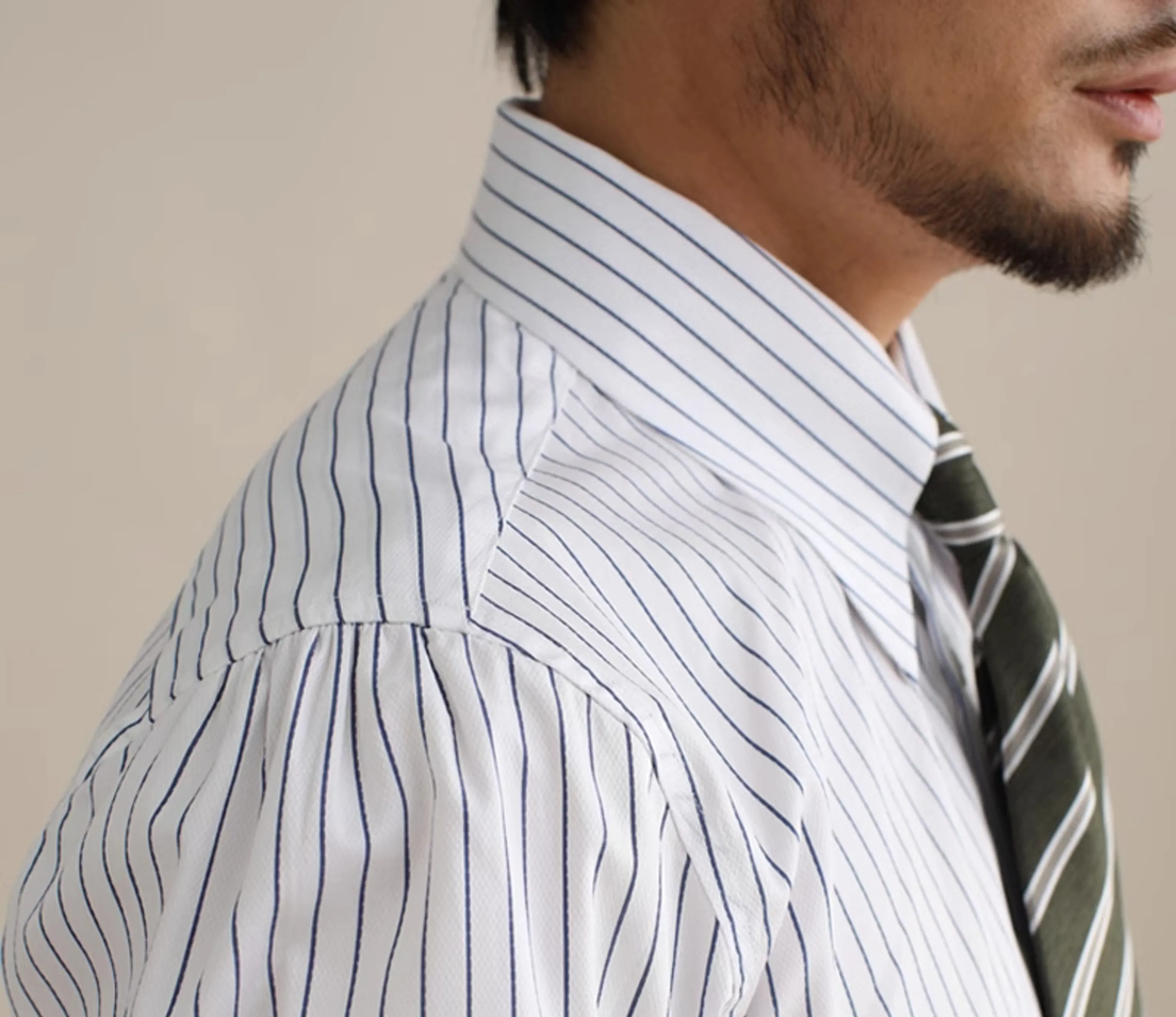 Italian Point Collar Striped Shirt - Image 9