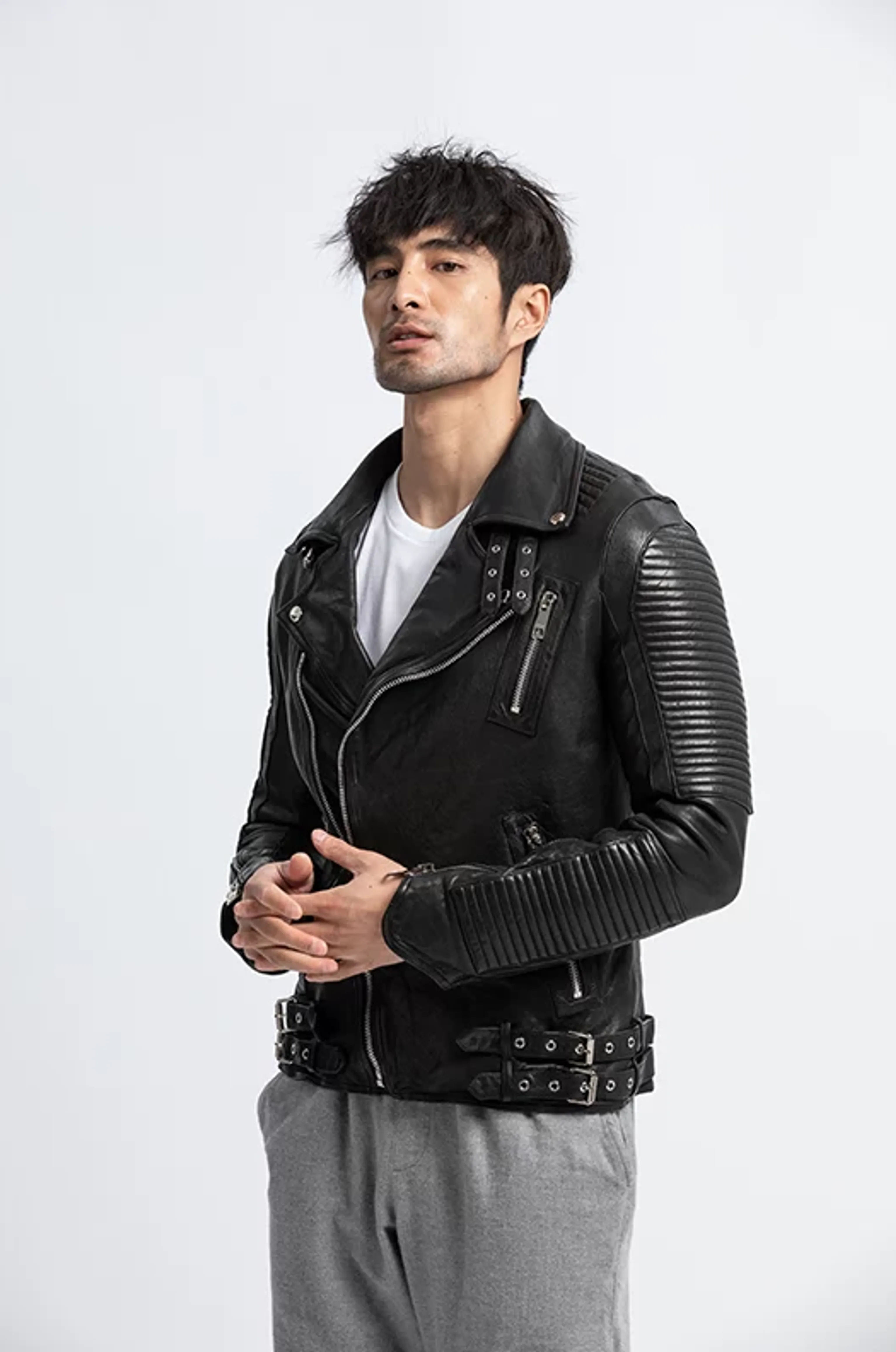 Italian Sheepskin Biker Jacket - Image 2