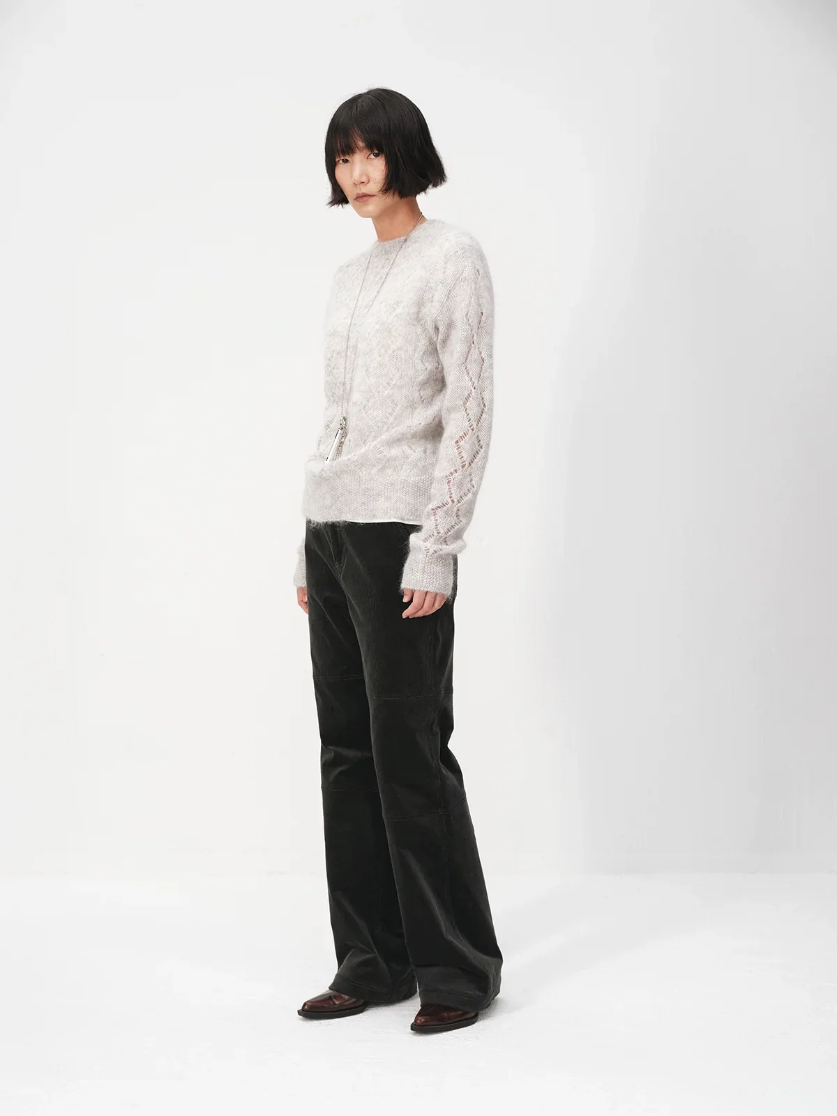 Italian Stretch Corduroy Flare Trousers - Image 2