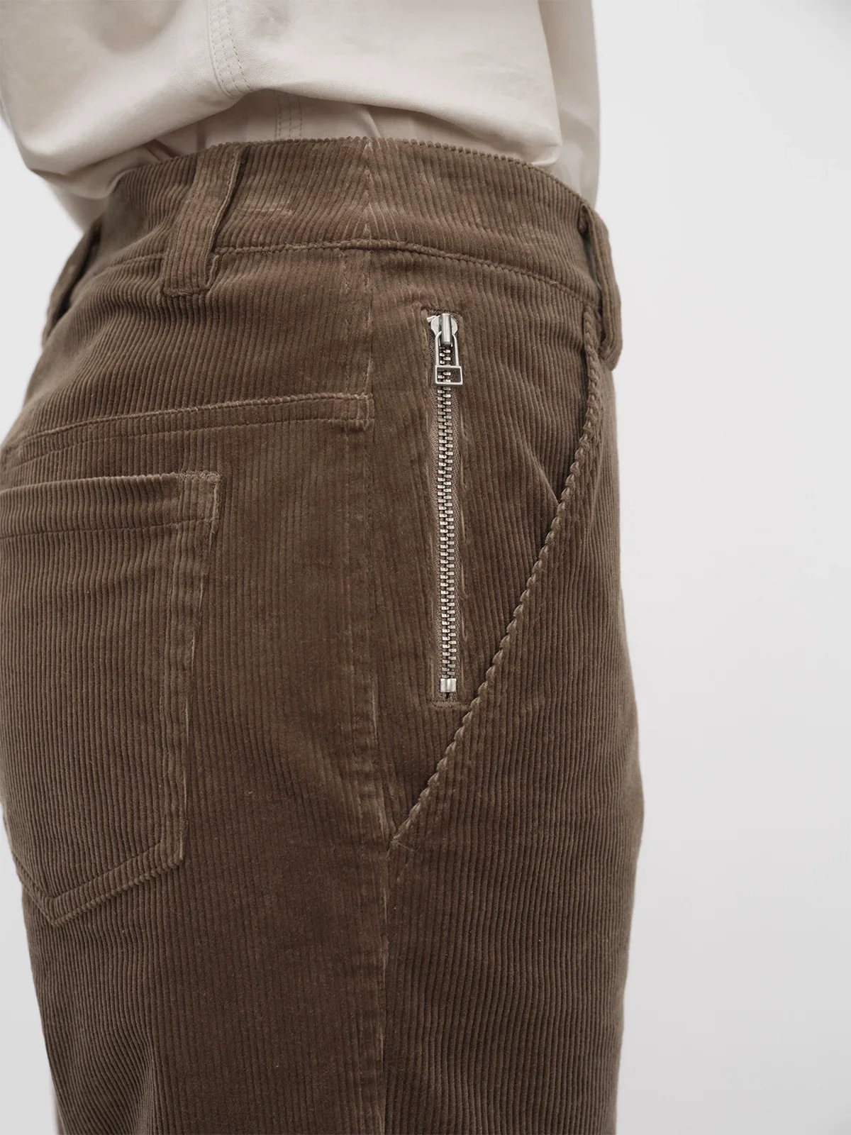 Italian Stretch Corduroy Flare Trousers - Image 4
