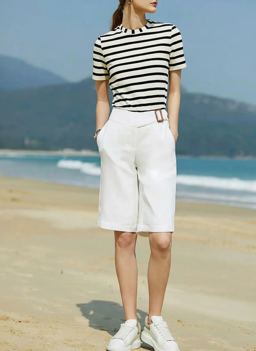 Italian-Style Acetate Bermuda Shorts - Image 2