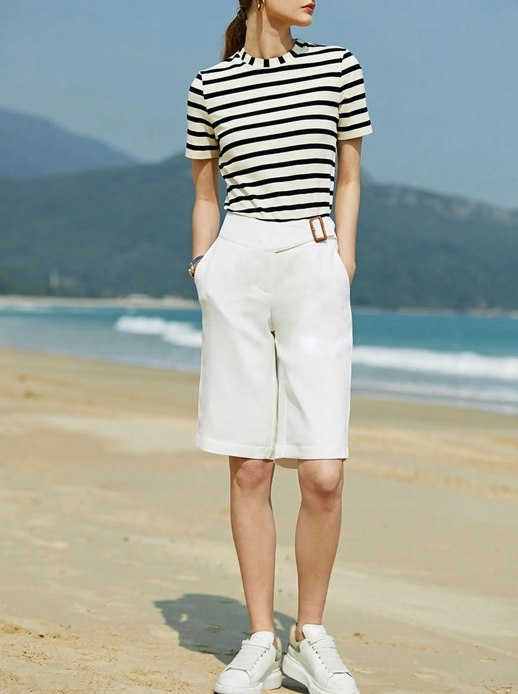 Italian-Style Acetate Bermuda Shorts - Image 3