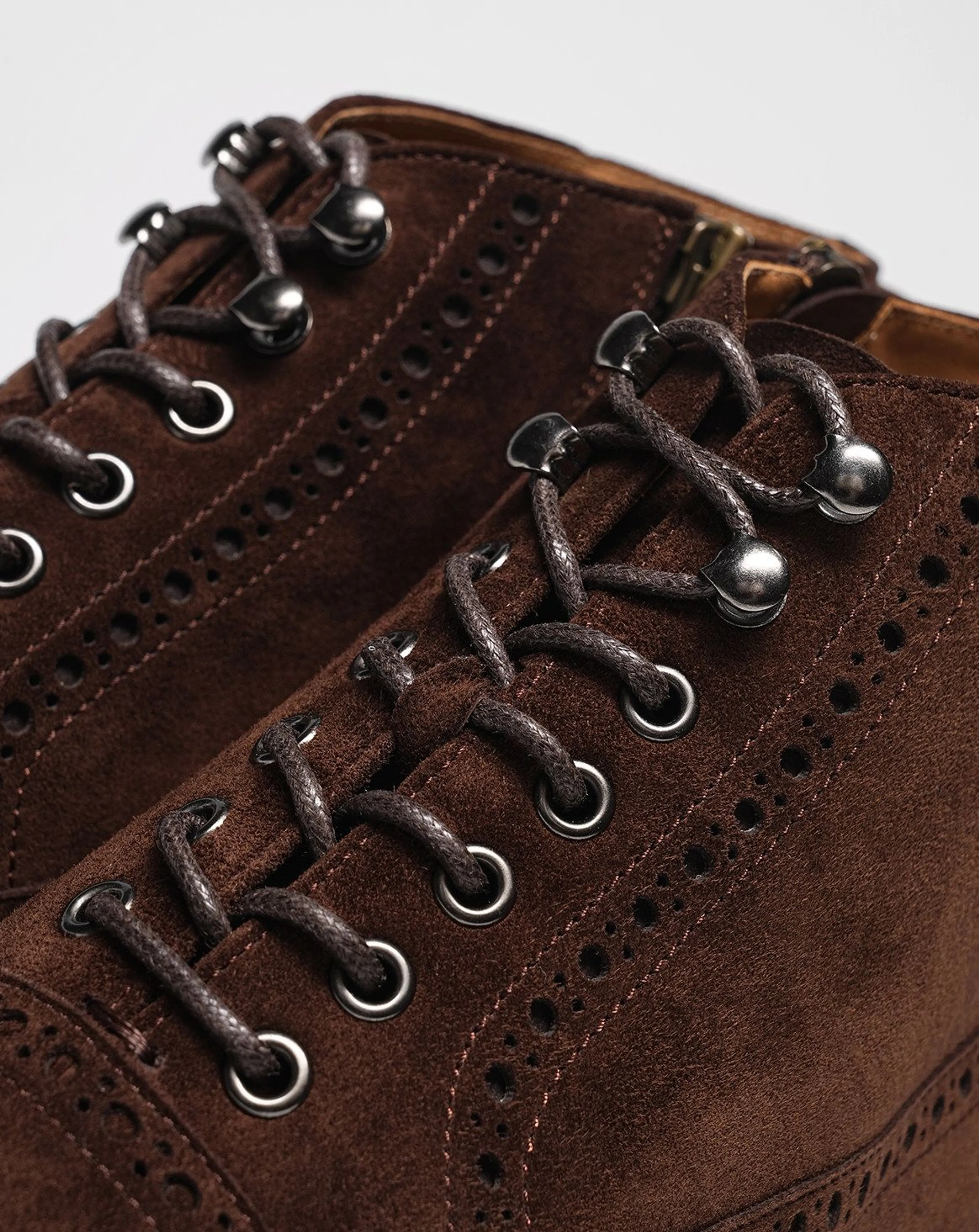 Italian Suede Brogue Cap-Toe Ankle Boot - Image 2