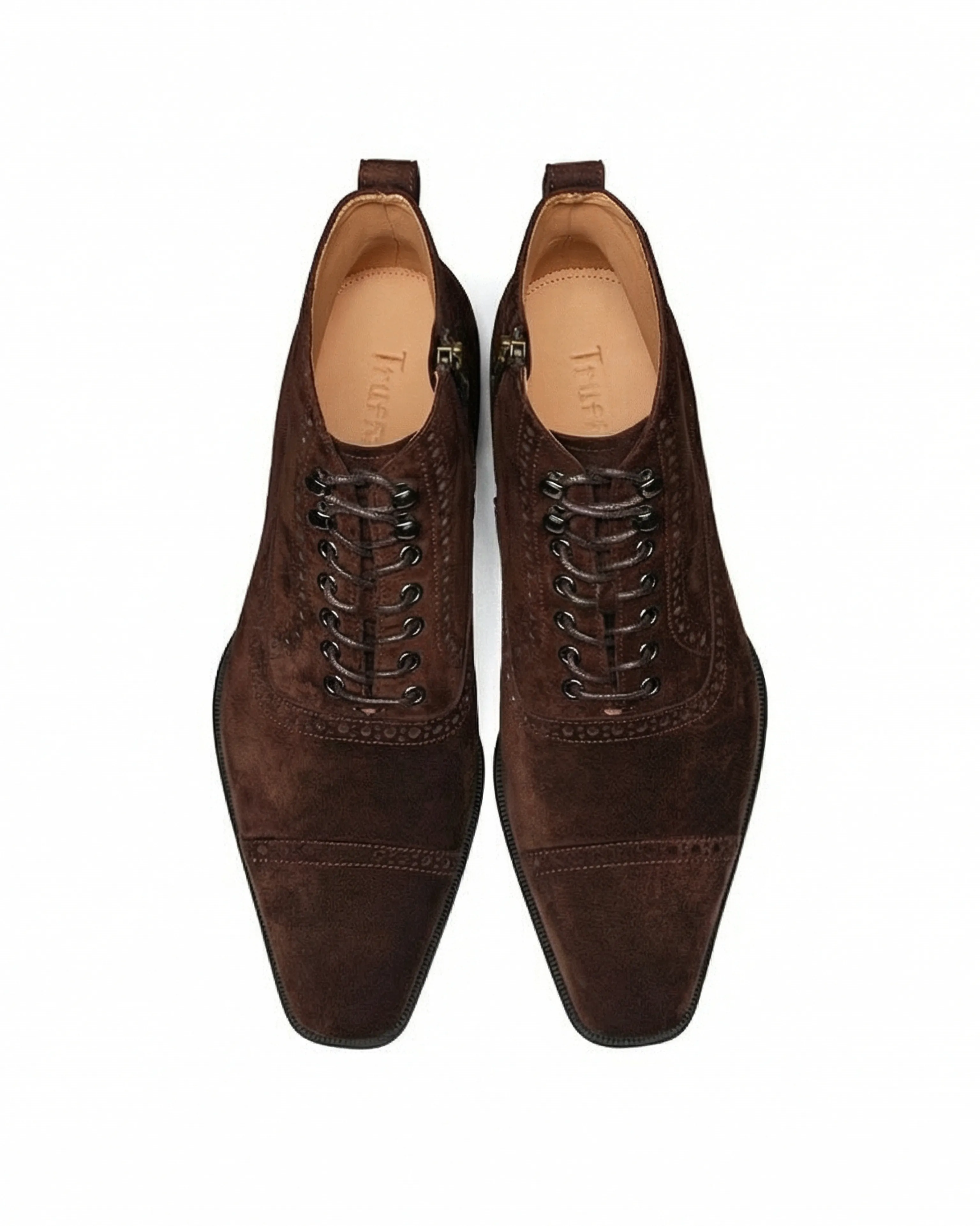 Italian Suede Brogue Cap-Toe Ankle Boot - Image 5